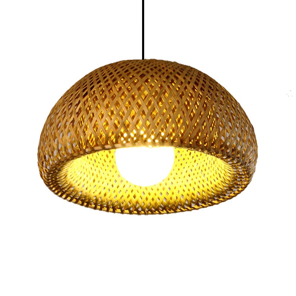 Vintage Japanese Style E27 Bamboo Chandelier Pendant Lamp - Rattan Ceiling Light Fixture for Living Room, Bedroom, Restaurant & Cafe - Perfect for Boho, Zen & Asian Decor Themes