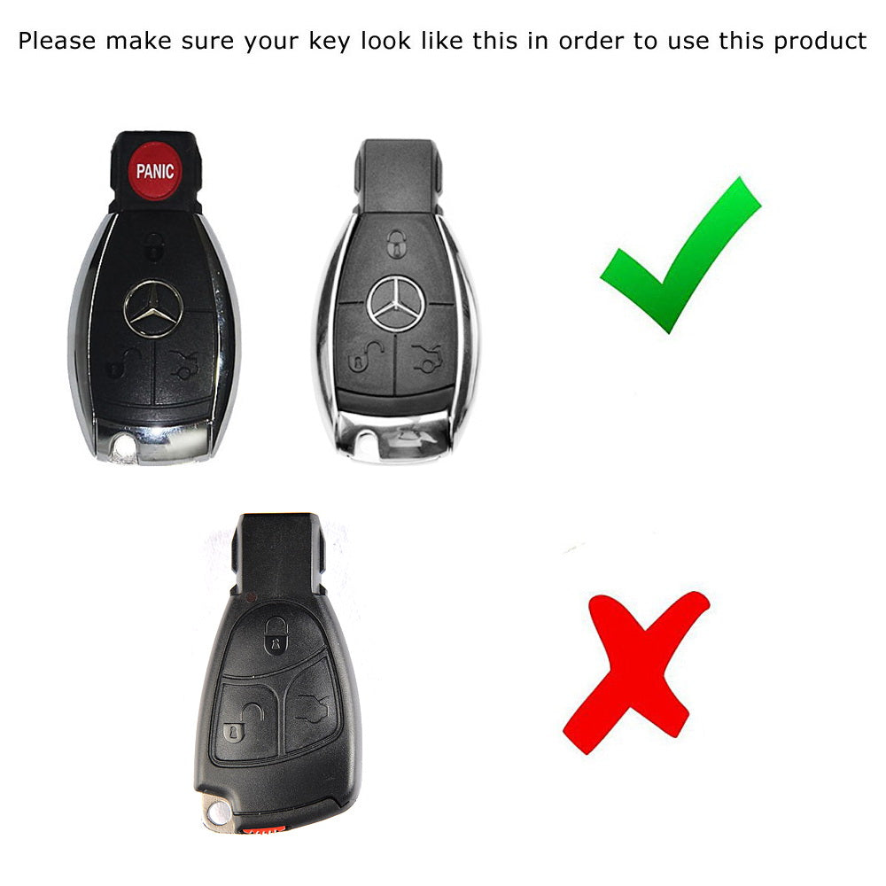 Premium Glossy Black Replacement Smart Key Fob Shell for Mercedes C-Class, E-Class, S-Class, M-Class - Exact Fit, Durable Protection (Perfect for Key Replacement, DIY Repair & Enhanced Vehicle Security)