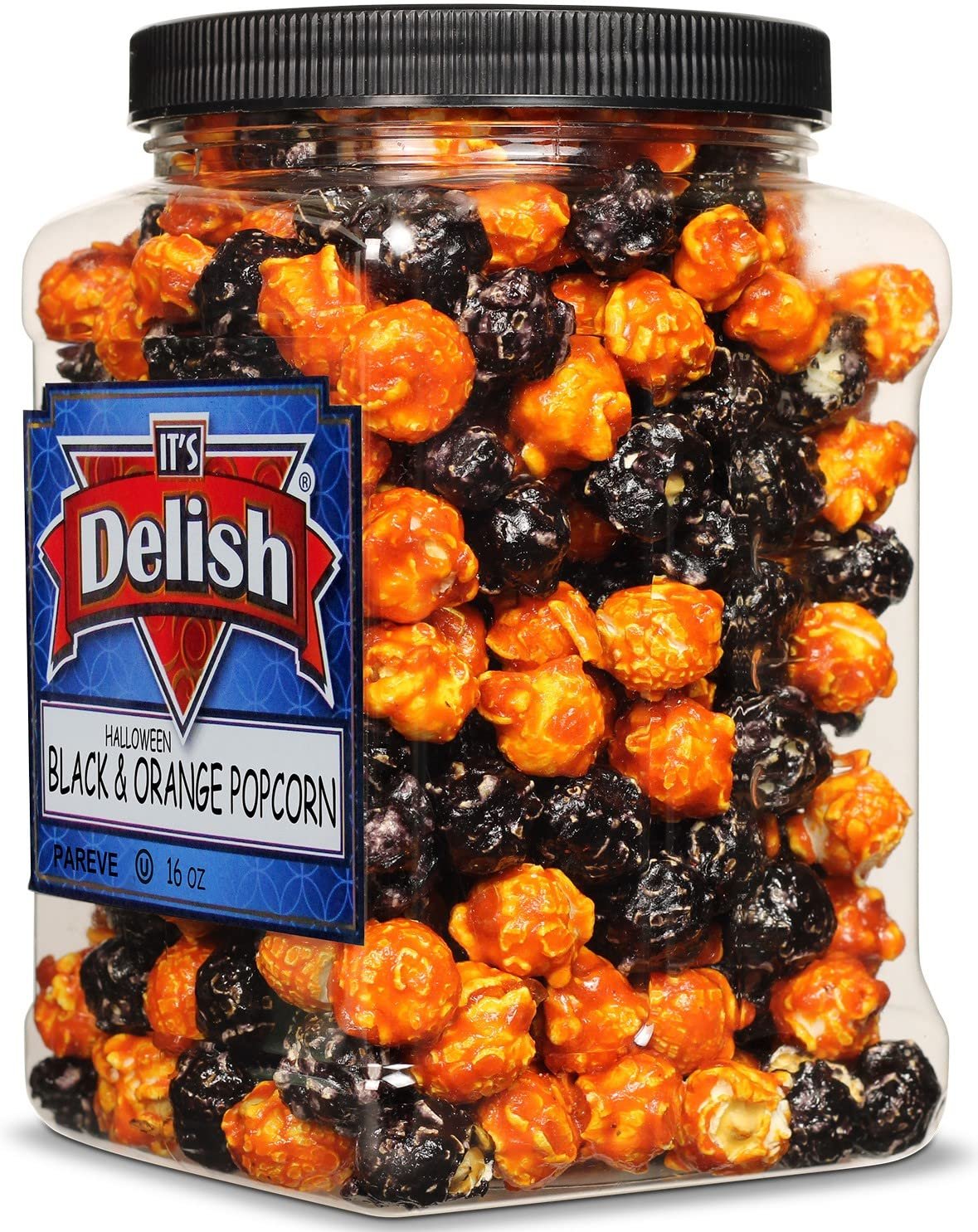 Spooky Pop Halloween Black & Orange Popcorn - 16oz Jumbo Size - Perfect for Halloween Parties, Trick or Treat, Movie Nights & Fall Festivals