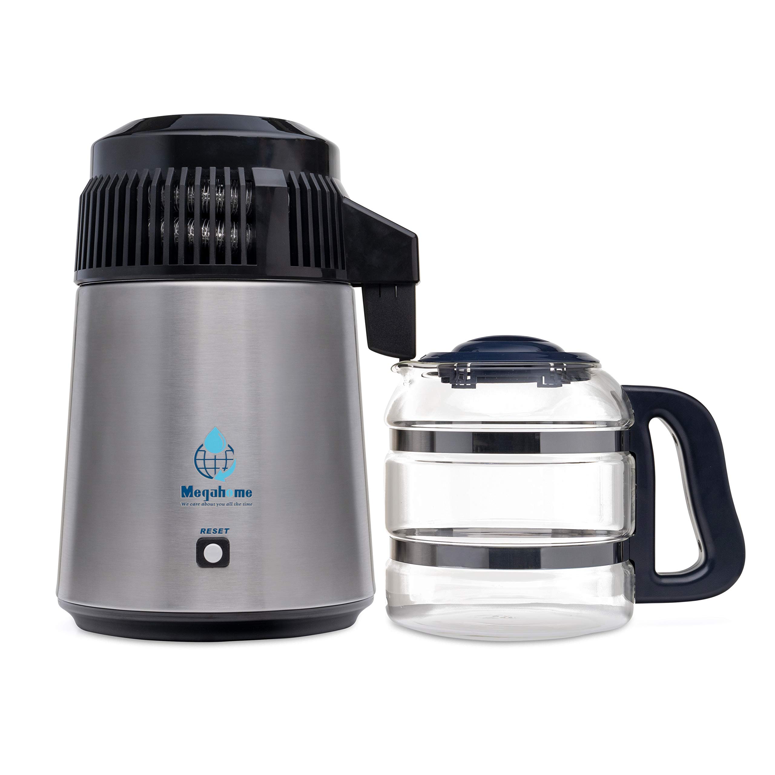 Stainless Steel Countertop Water Distiller with Glass Collection - Pure Water for Home, Office, and Emergency Preparedness