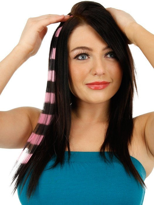 Bright Stripes Clip-In Hair Extensions | Vibrant Colored Hair Extensions for Length & Volume | Perfect for Parties, Cosplay & Everyday Styling