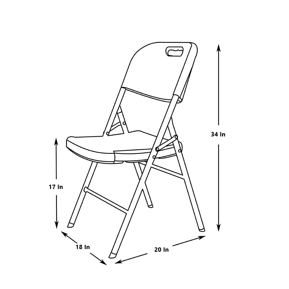 Heavy Duty Folding Plastic Chairs 4 Pack - Commercial Grade Stackable Indoor Outdoor Chairs with Steel Frame & Contoured Two-Tier Molded Seat - Perfect for Parties, Weddings, Dining, Garden, Patio, Camping and Events