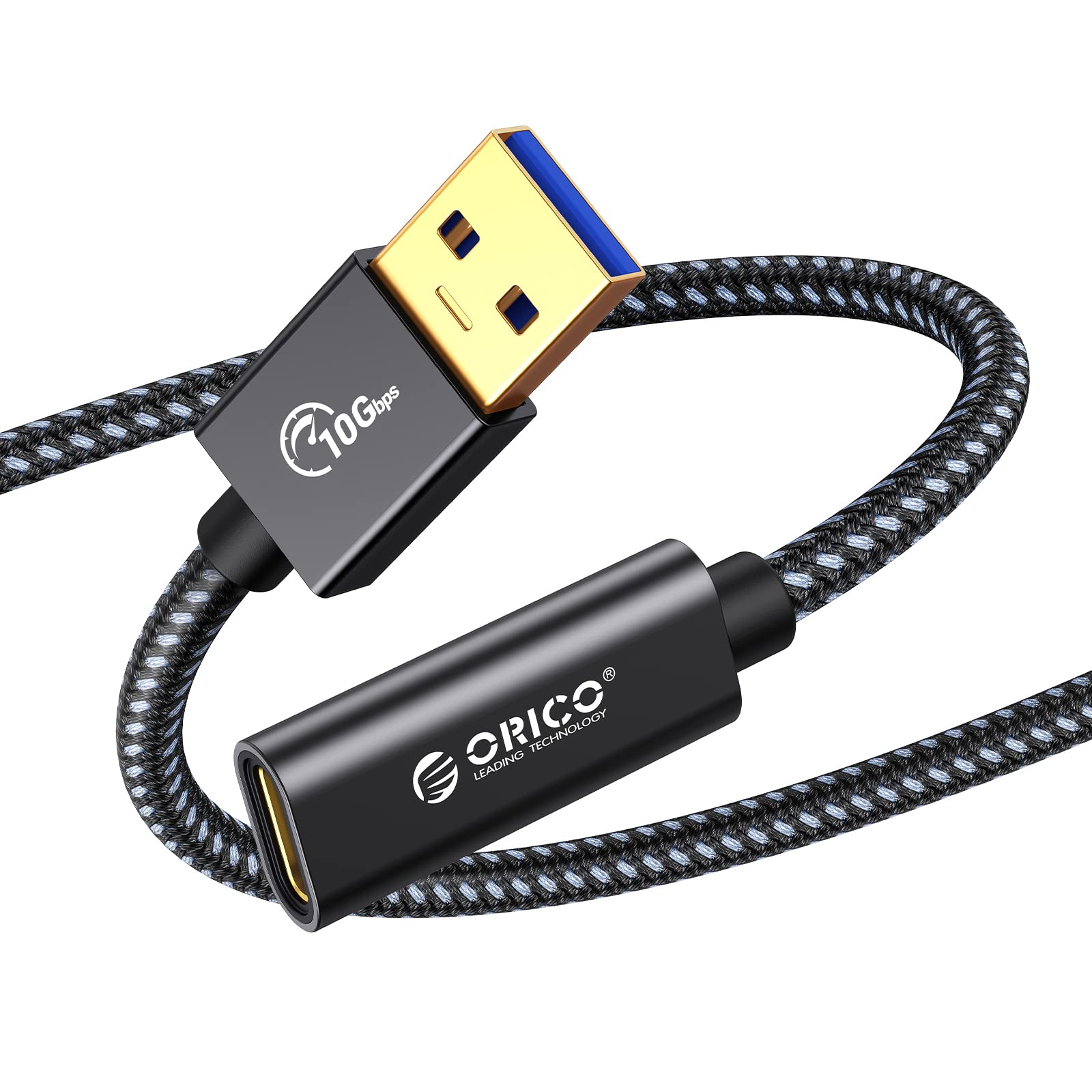 ORICO USB A to C Adapter - 10Gbps USB 3.1 Gen 2 Type-C Female to USB Male Converter - Fast Data Transfer for PC, Laptop, iPad, Smartphone (0.3M) - Perfect for Charging & Syncing Devices