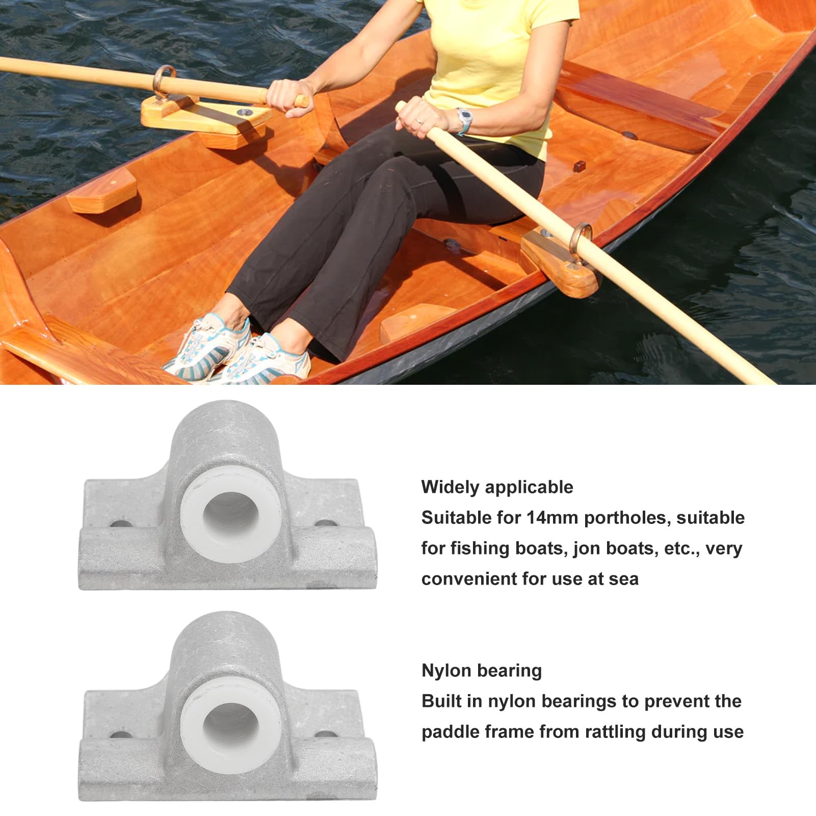 **Rust-Proof Aluminum Oar Lock Socket with Built-In Nylon Bearings – Easy Installation & Portable for Rowboats, Kayaks, and Canoes – Perfect for Fishing, Camping, and Water Sports**