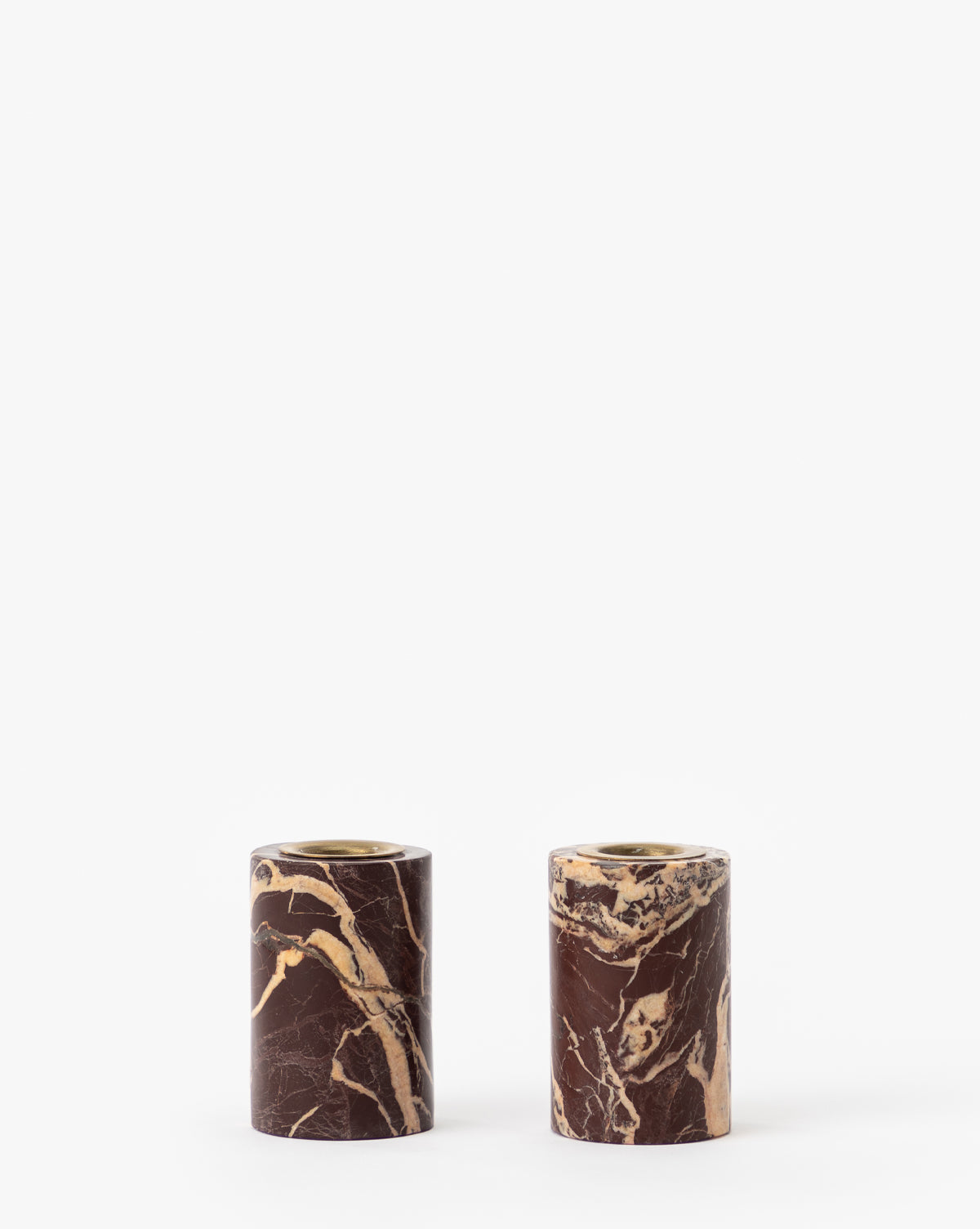 Perrin Marble Taper Candle Holders - Set of 2 Elegant Marble Candle Sticks for Wedding Centerpieces, Dining Table Decor, and Home Decoration