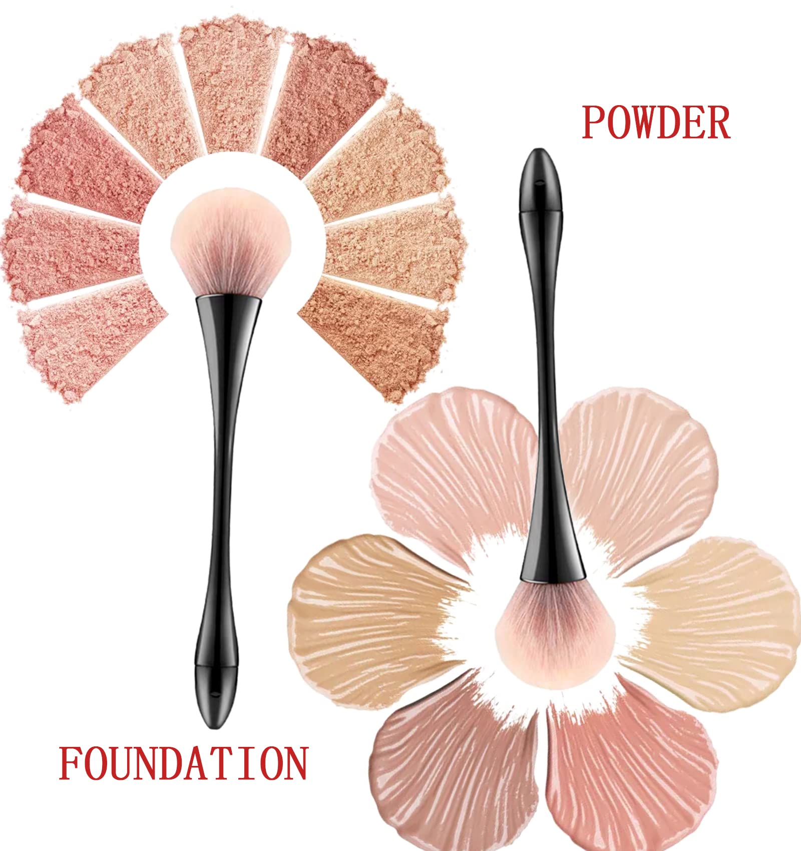 Premium Large Powder Mineral Brush - Professional Nail Art Dust Brush & Foundation Makeup Brush for Blush, Contouring & Daily Makeup (Black) - Perfect for Salon, Home Use & Travel Makeup Kit