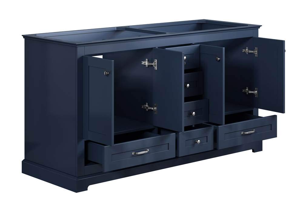 Dukes 60 Inch Wide x 22 Inch Deep Navy Blue Double Bathroom Vanity with Sink - Perfect for Master Bathroom, Guest Bath or Home Renovation