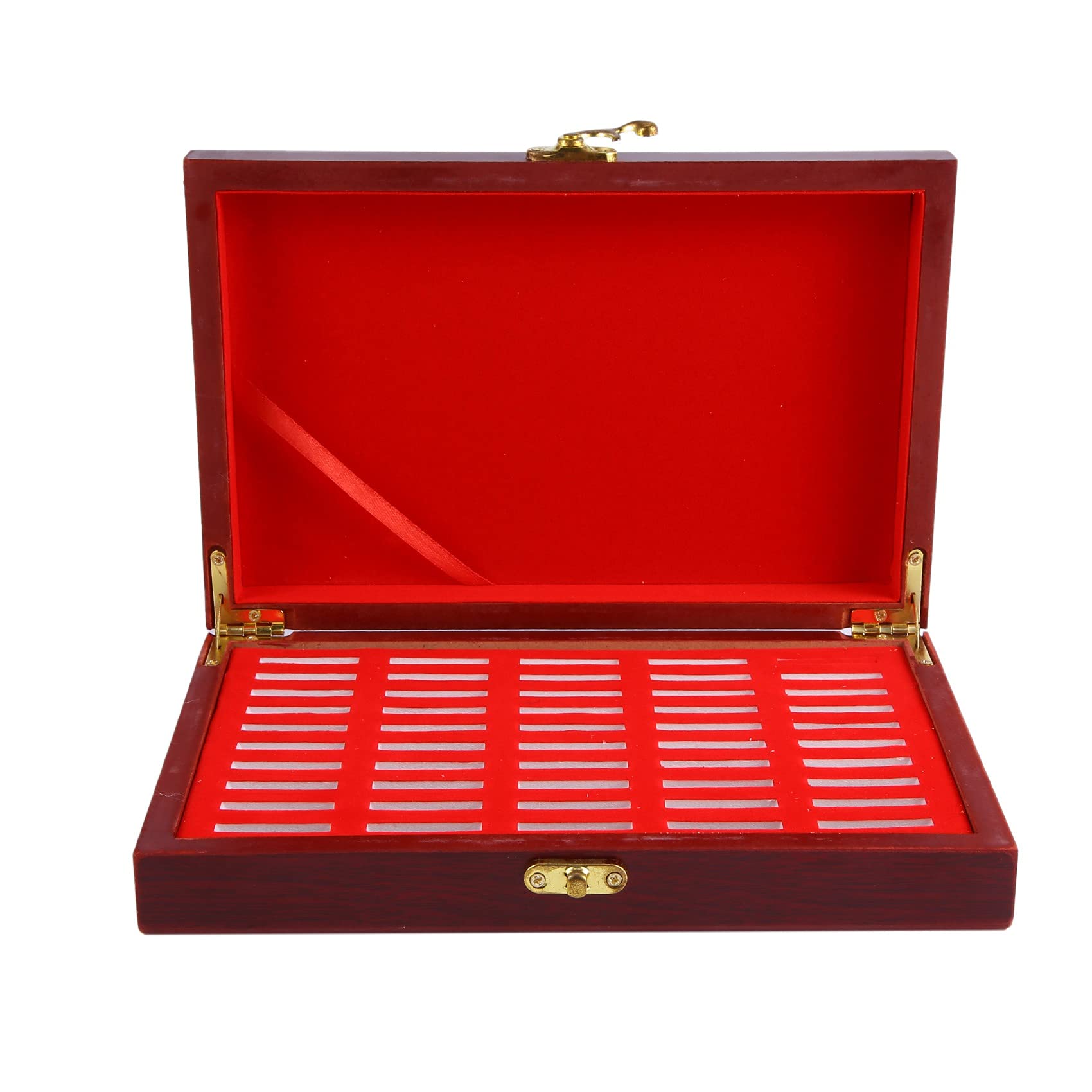 Abledance 50 Pcs Wooden Coin Display Case - Round Storage Box for Commemorative Coins & Collectibles | Perfect for Coin Collectors, Gift Presentation, and Home Decor