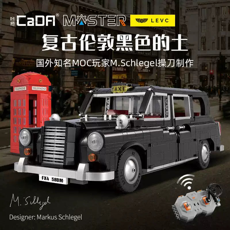 CaDA C62004 LEVC British Car London Taxi Building Blocks Set - 1871 PCS Model Kit for Adults & Teens - Collectible Toy Car for Display & Play - Perfect for Home Decor, Office Display & Gift Giving