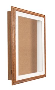 36x36 SwingFrame Designer Oak Wood Framed Cork Board Display Case - 1