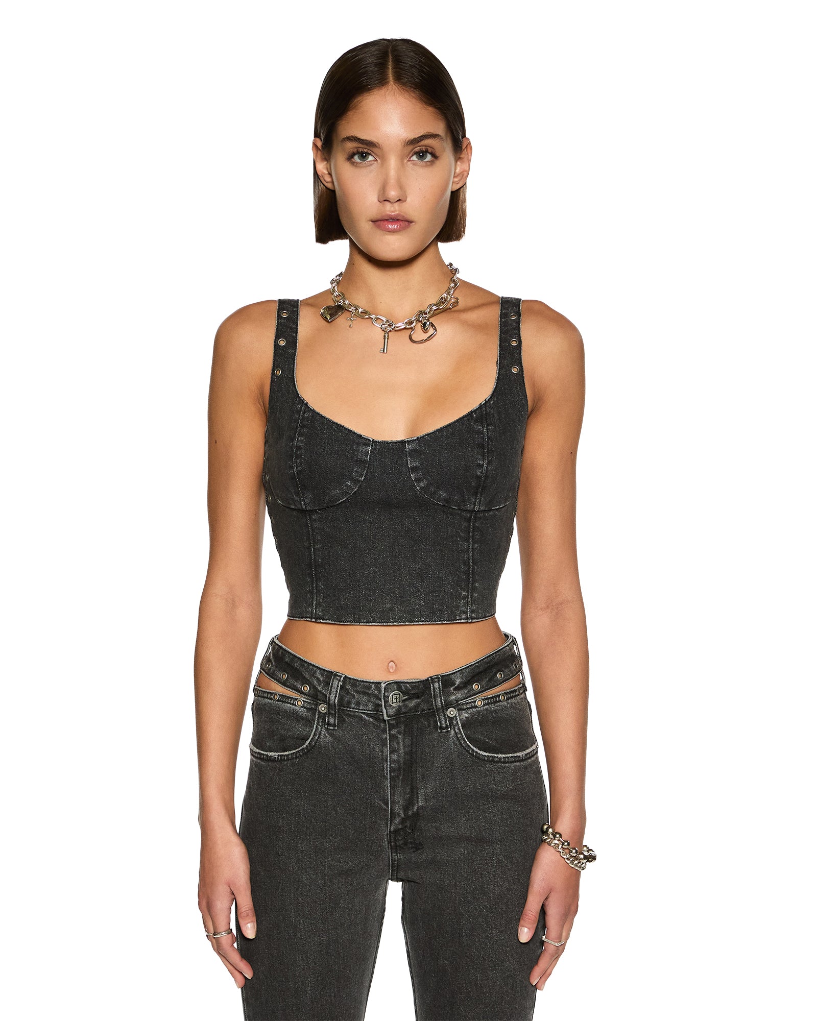 DAUPHINE BUSTIER SHADOW - Women's Lace Corset Top for Evening Wear & Special Occasions | Perfect for Date Nights, Weddings & Boudoir Photography
