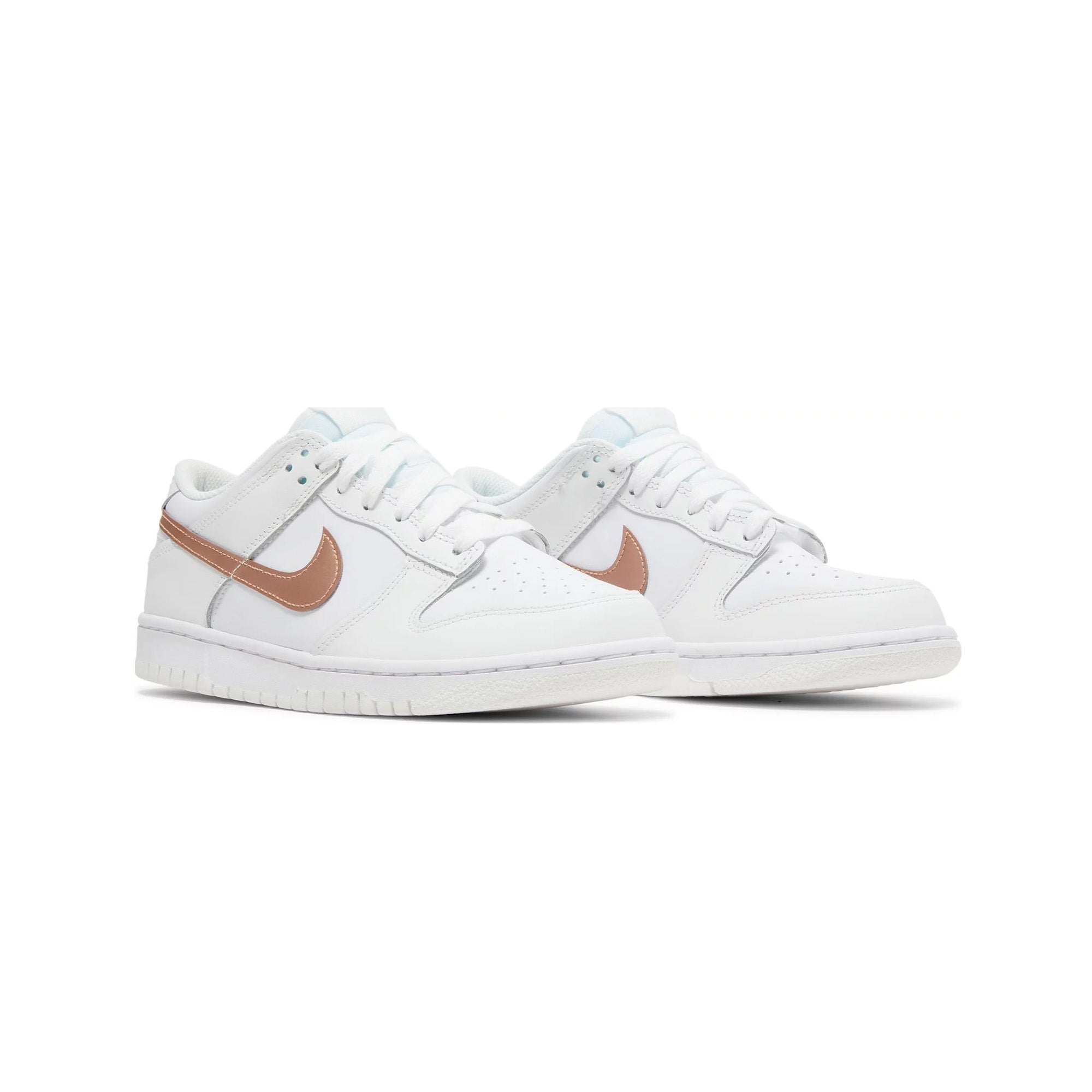 Nike Dunk Low 'White Pink' GS Sneakers (2022) - Women's & Girls' Casual Shoes for School, Streetwear & Fashion Outfits