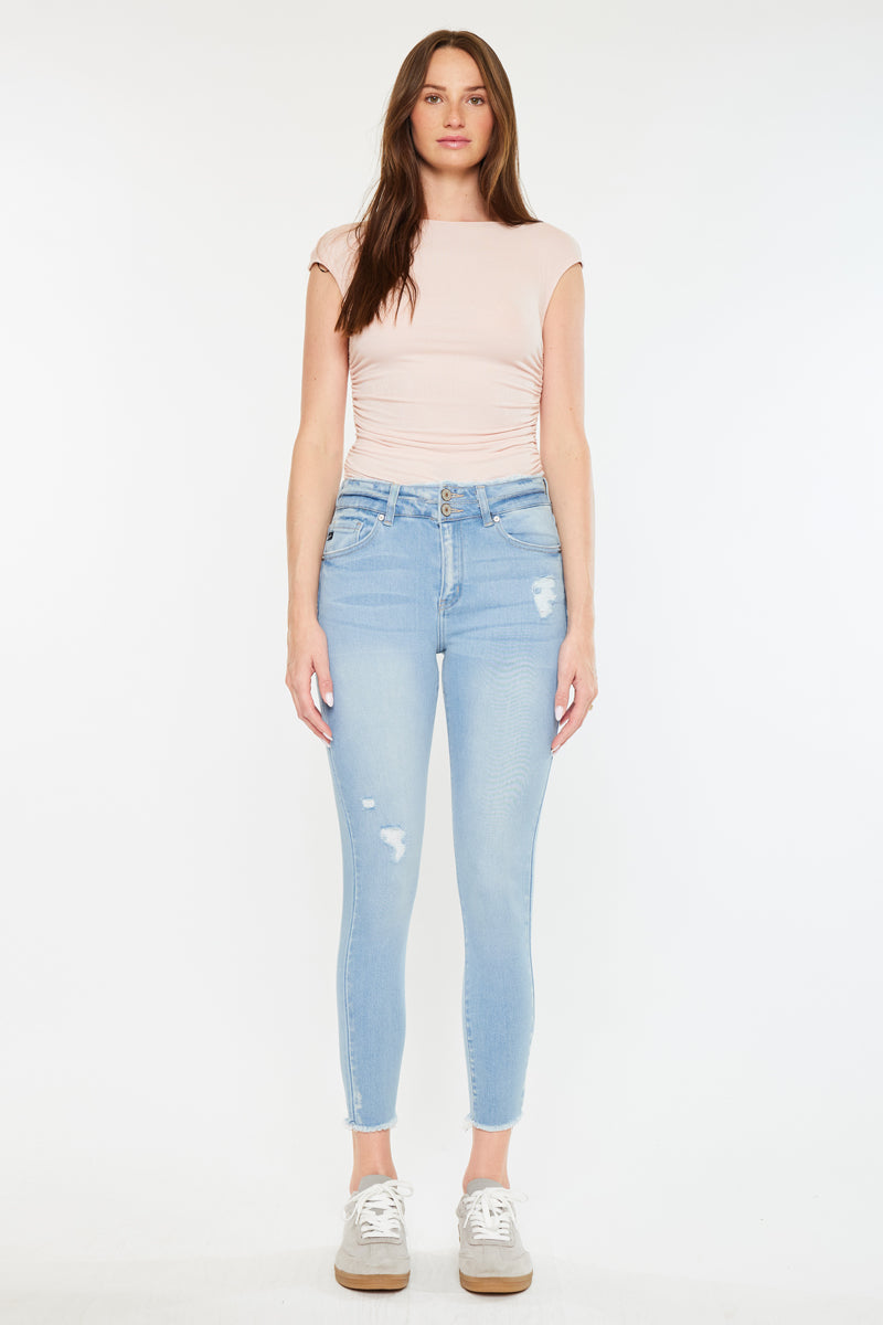 Danica High Rise Ankle Skinny Jeans for Women - Stretchy Slim Fit Denim Pants, Comfortable Everyday Wear for Casual Outfits and Date Nights
