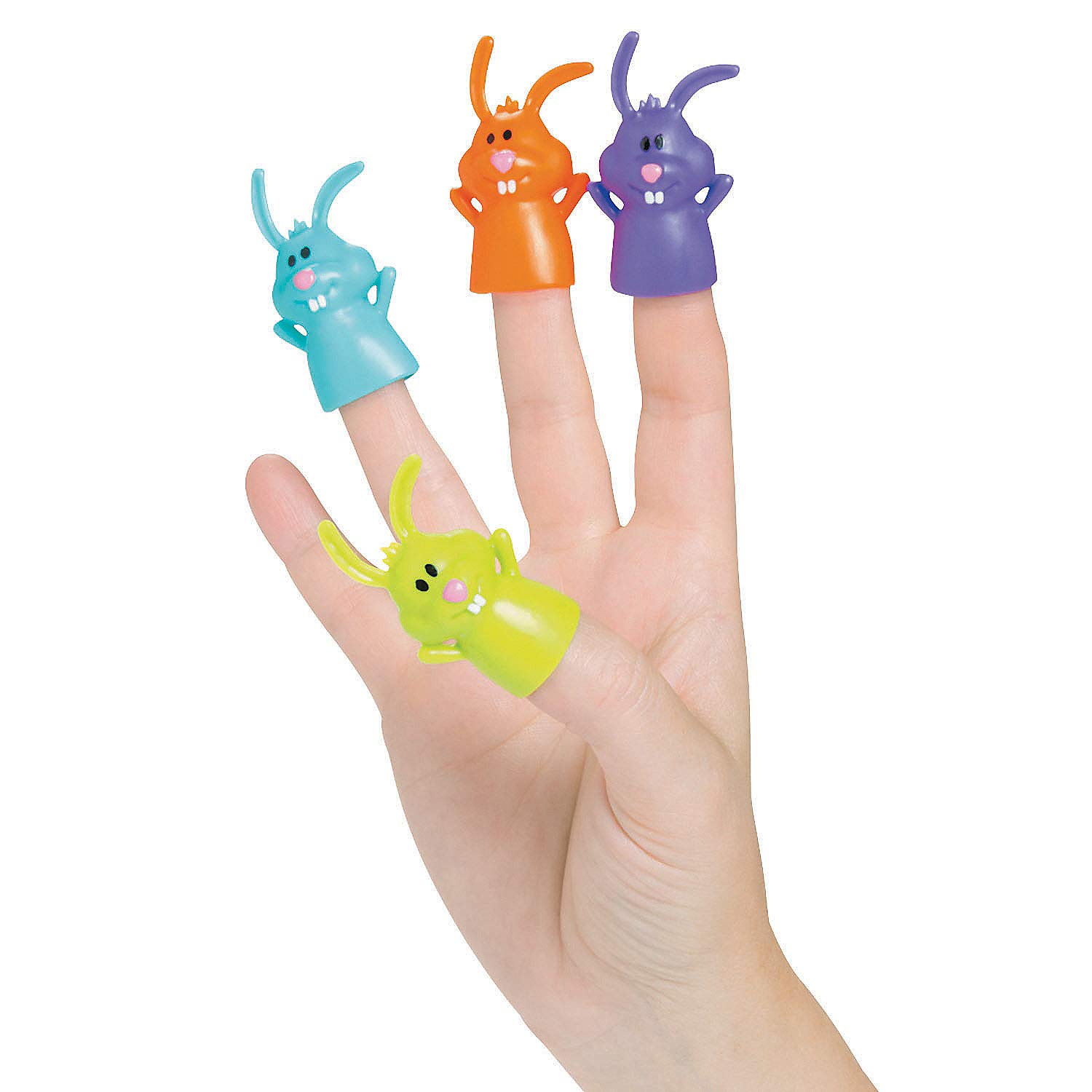 Funny Bunny Finger Puppets (72 Pieces) - Easter Character Toys for Kids, Classroom & Party Favors - Fun Express 6 Dozen Set - Perfect for Storytelling, Easter Egg Hunts & Gift Baskets