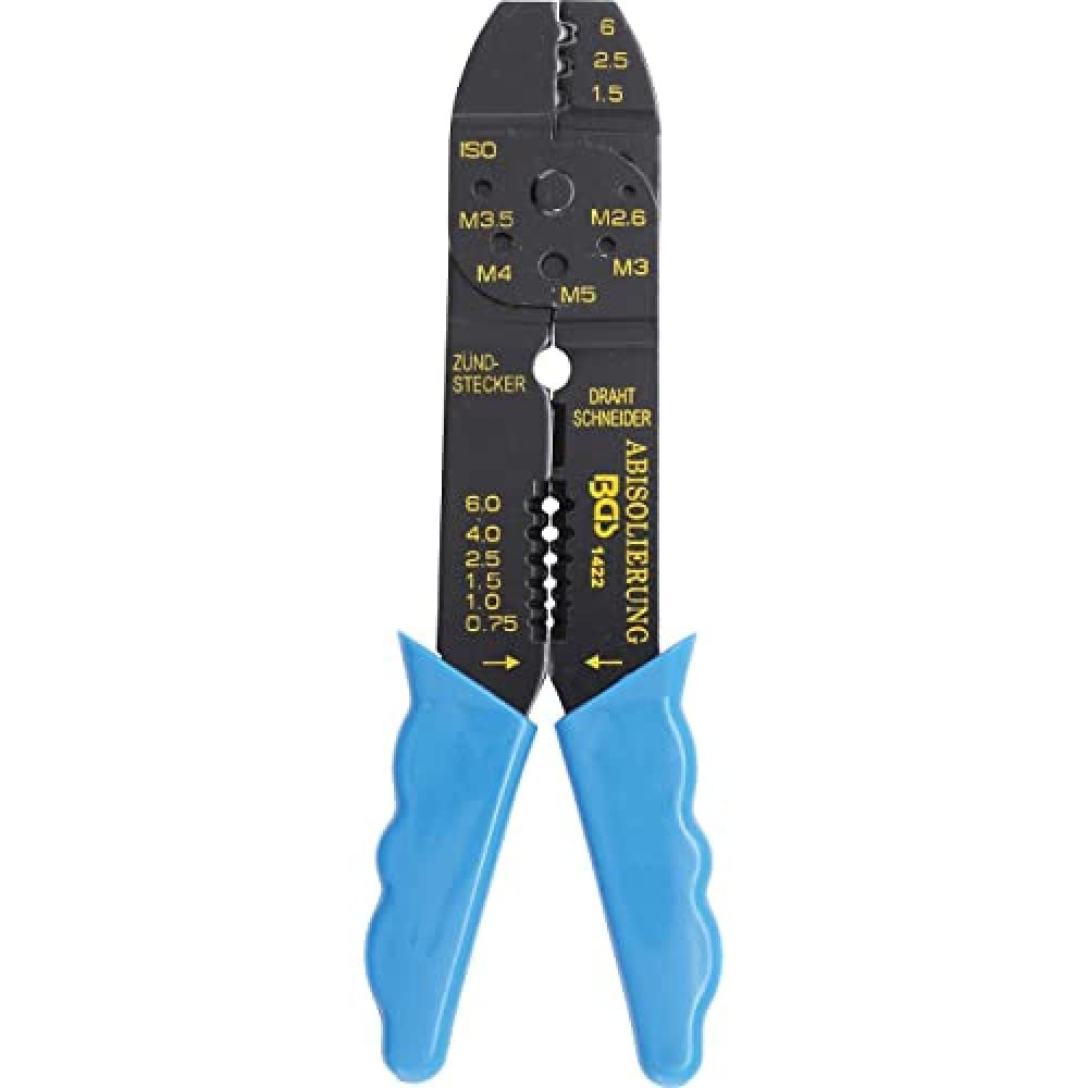 BGS 1422 Professional 200mm Wire Crimping Tool - Heavy Duty Electrical Crimper for Automotive, DIY & Home Electrical Projects