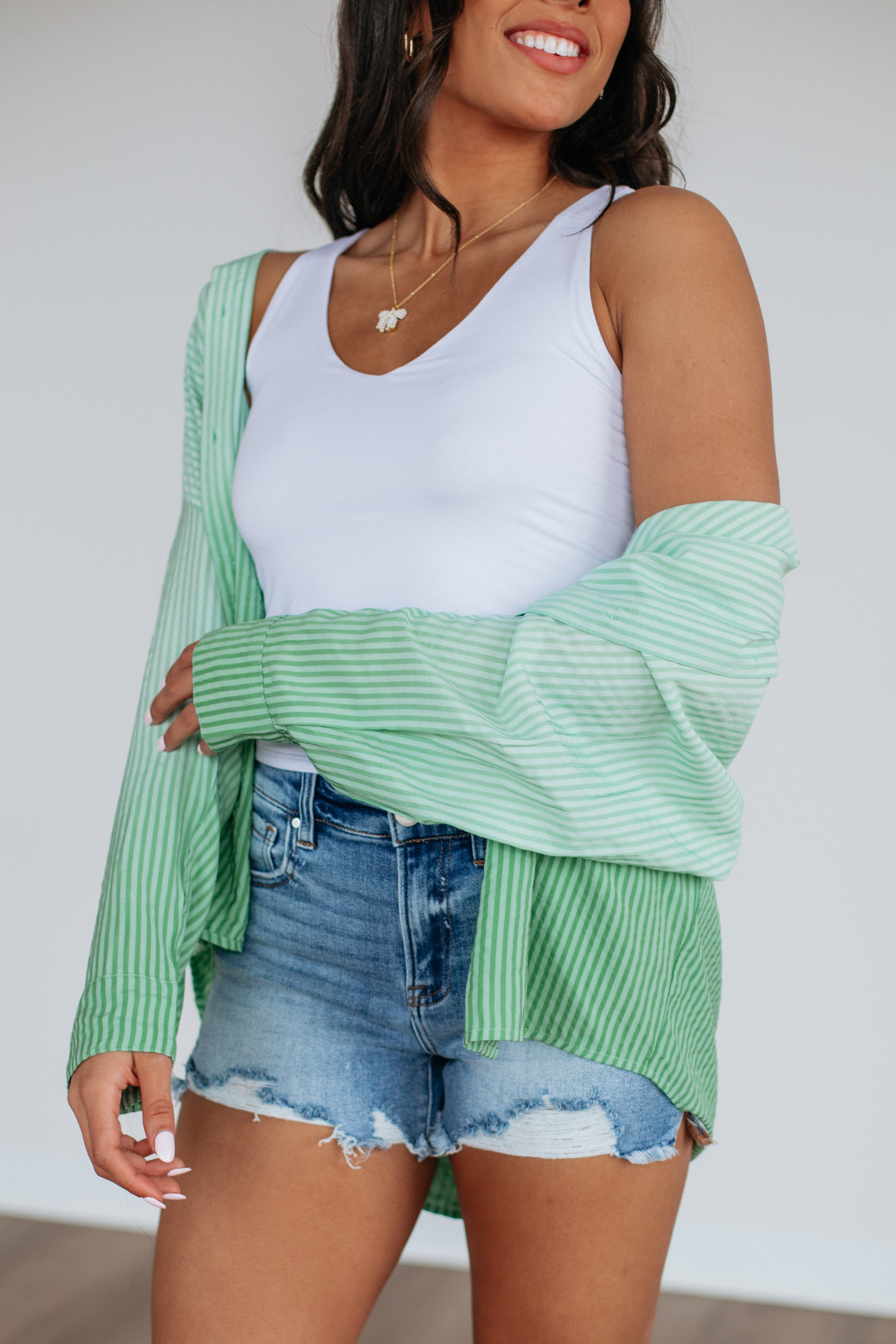 Brindi Women's Striped Button Down Shirt - Casual Long Sleeve Blouse for Office, Dating & Everyday Wear