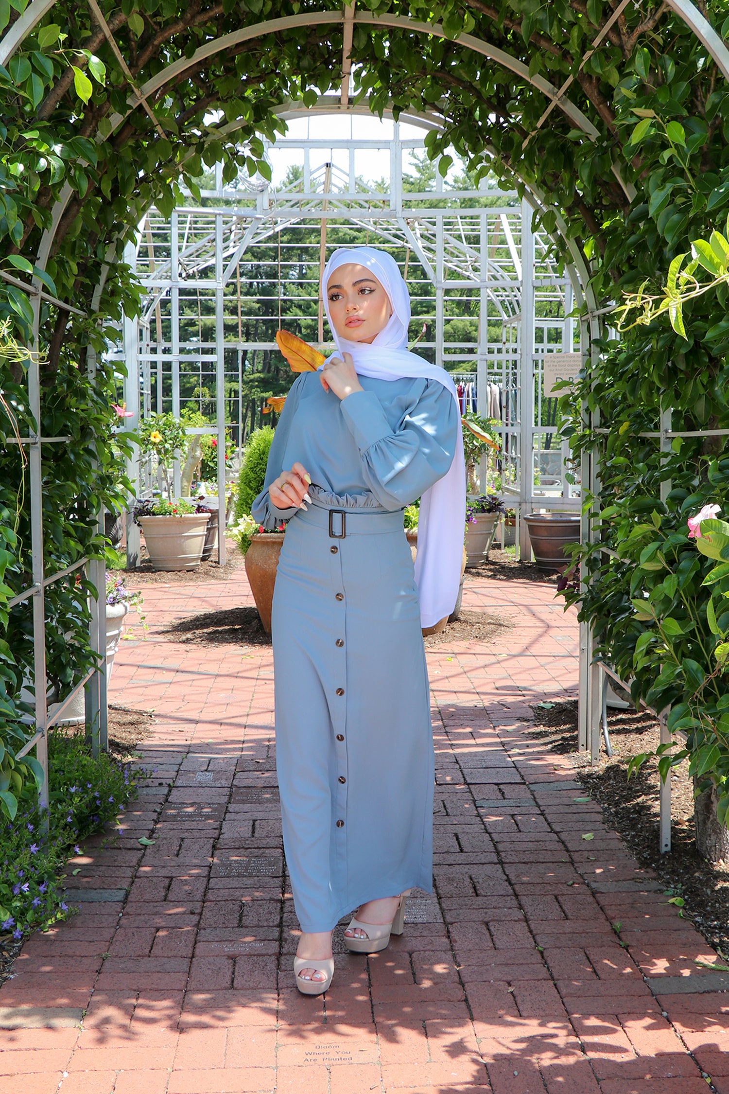 Aliya Premium Women's Skirt - Sky Blue | Flowy A-Line Midi Skirt for Casual & Office Wear | Perfect for Spring & Summer Outfits