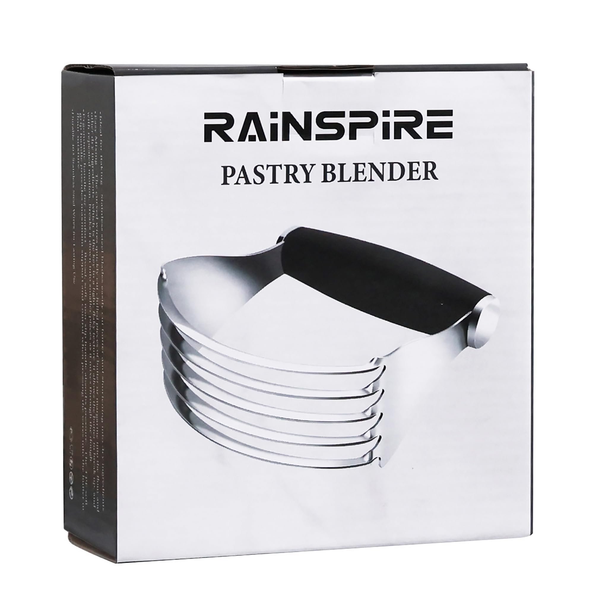 Rainspire XL Heavy Duty Stainless Steel Pastry Cutter - Professional Dough Blender with Sharp Thick Blades for Baking, Pie Crust, Cookies & Pastry Making | Dishwasher Safe Black Pastry Tool for Easy Mixing & Cutting Butter | Perfect for Home Bakers & Professional Kitchens