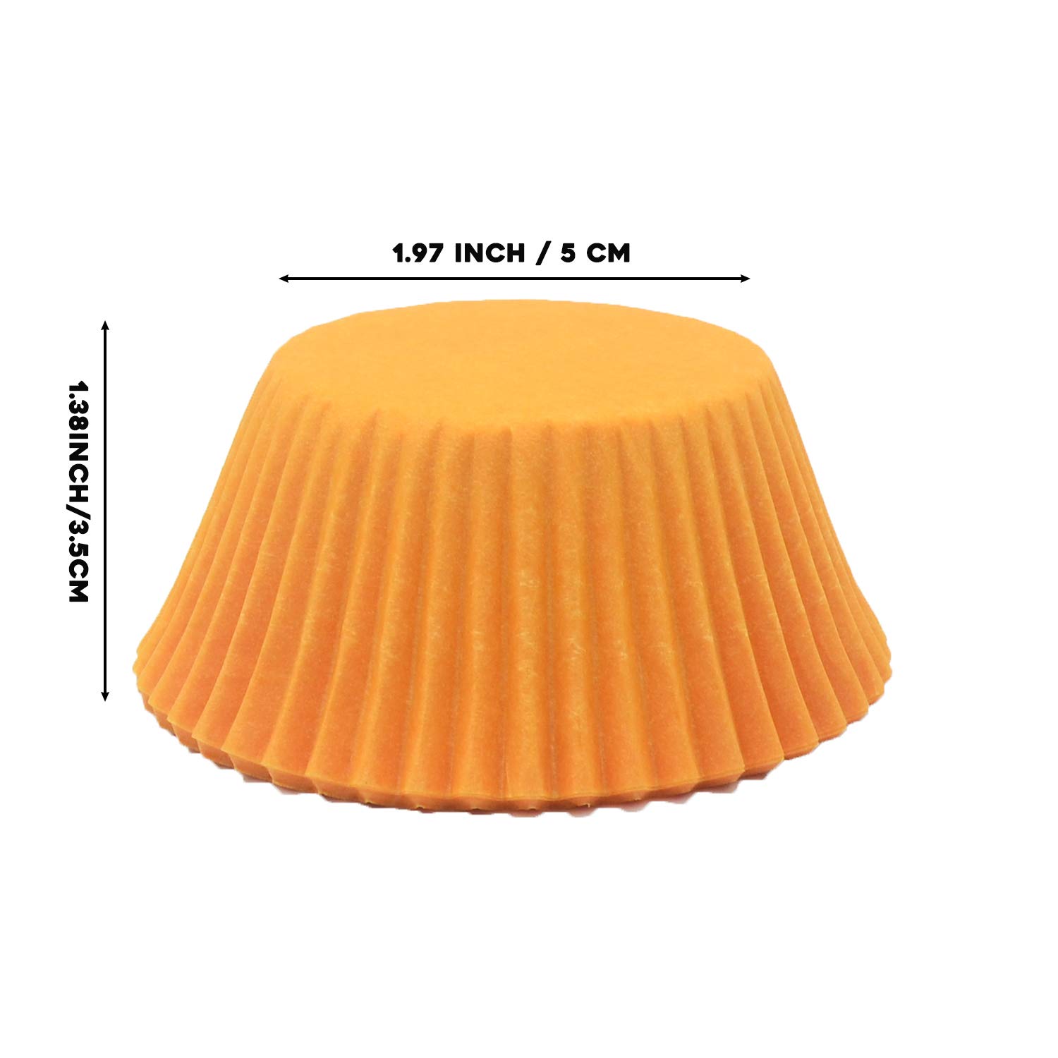 Premium Orange Greaseproof Cupcake Liners - Standard Size Muffin Baking Paper Cups (100 Count) - Perfect for Home Baking, Party Treats & Professional Bakeries
