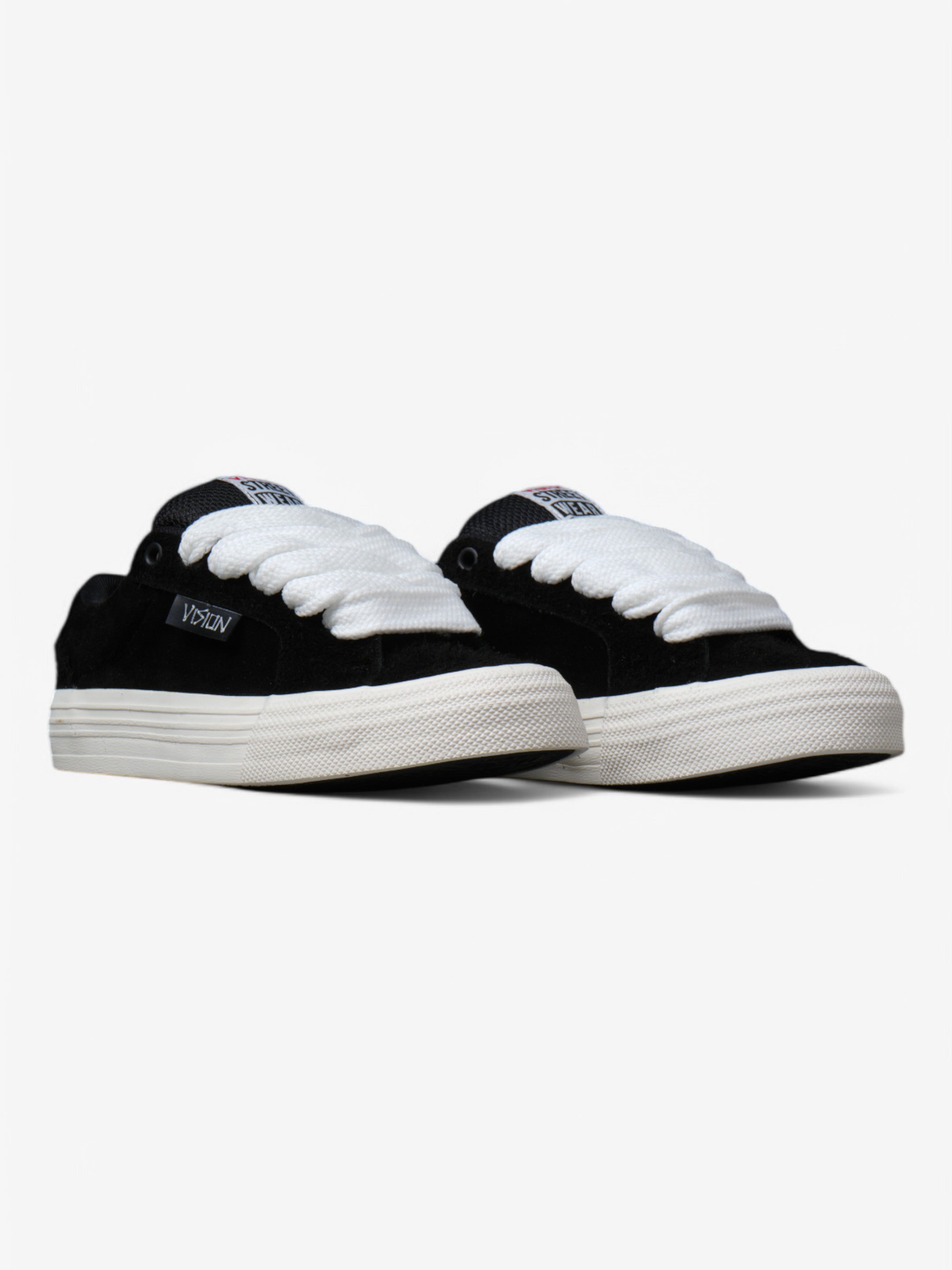 Vision Street Wear Odd Cirkus Suede Skate Shoes - Black & White Sneakers for Men & Women | Perfect for Streetwear, Skateboarding & Casual Wear