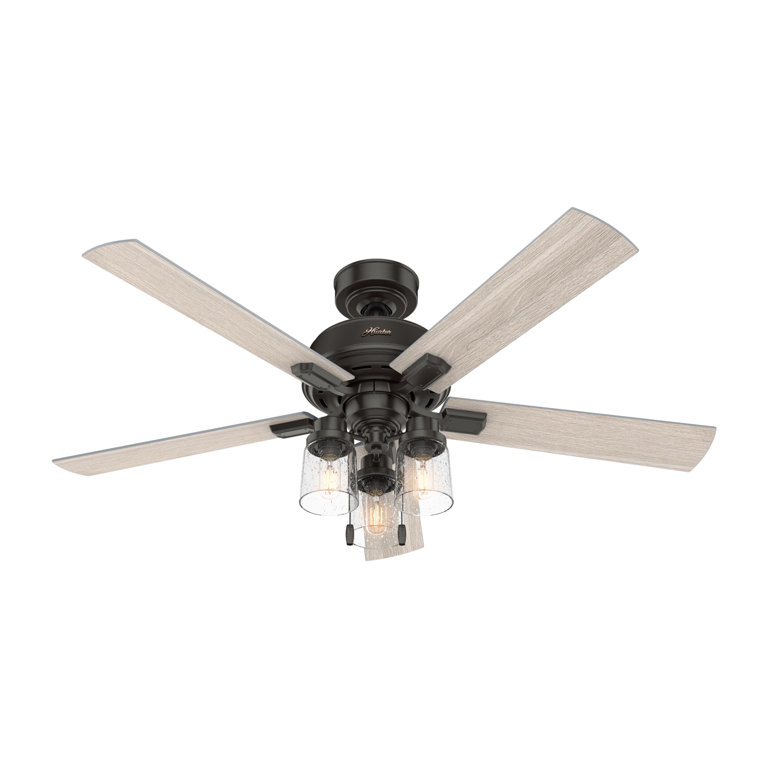 52 Inch Bronze Indoor Ceiling Fan with Light Kit - Modern Casual Design for Living Room, Bedroom & Office | Energy Efficient Cooling & Stylish Lighting Solution (Renewed)