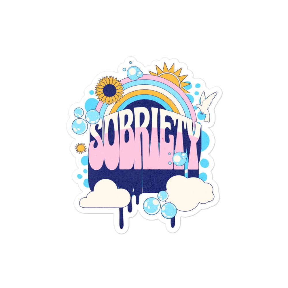 Sobriety is Groovy Sticker - Motivational Sober Vinyl Decal for Water Bottles, Laptops & Journals - Perfect for AA Meetings, Recovery Gifts & 12-Step Support