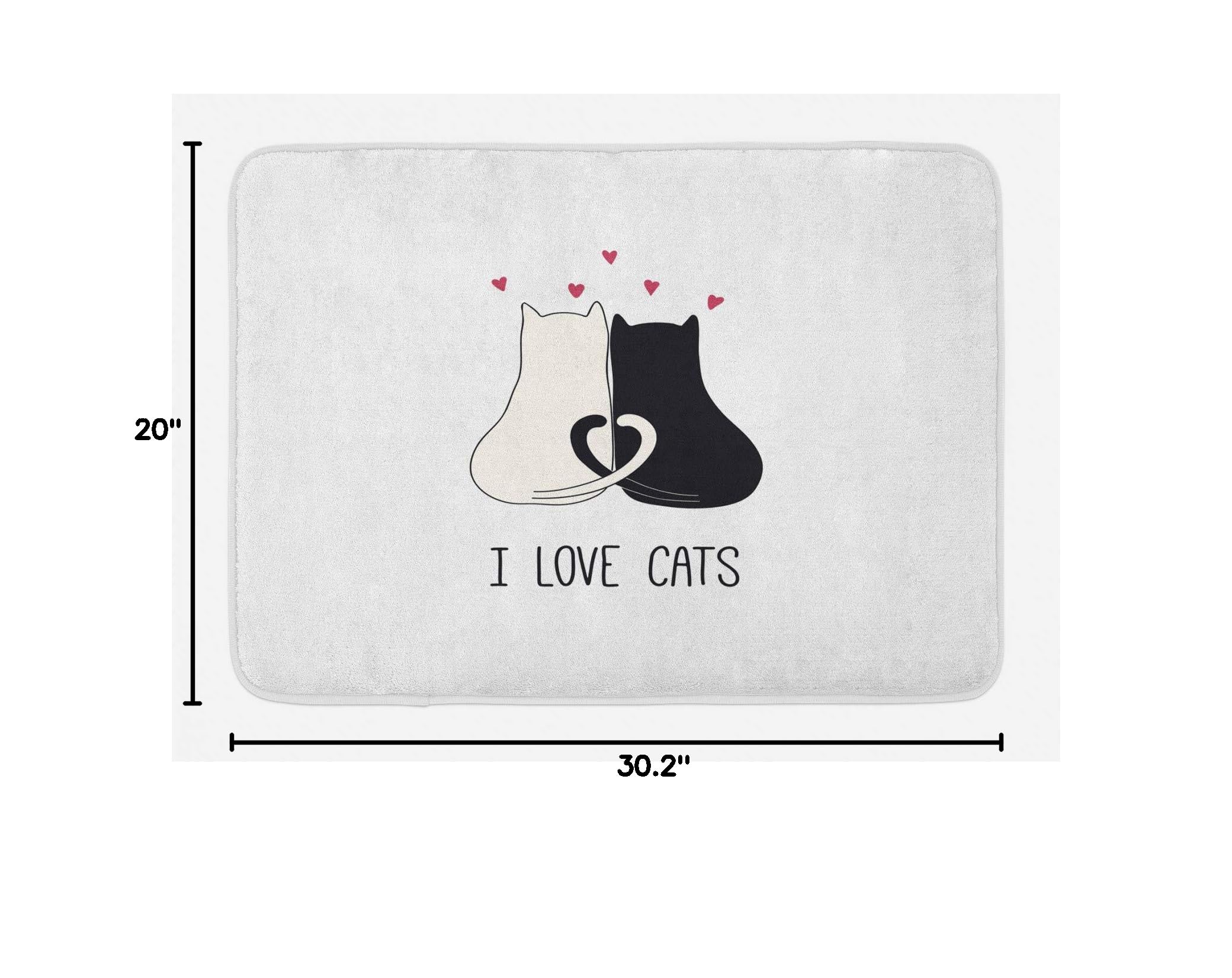 Ambesonne Plush Non-Slip Bath Mat for Cat Lovers - 30.2
