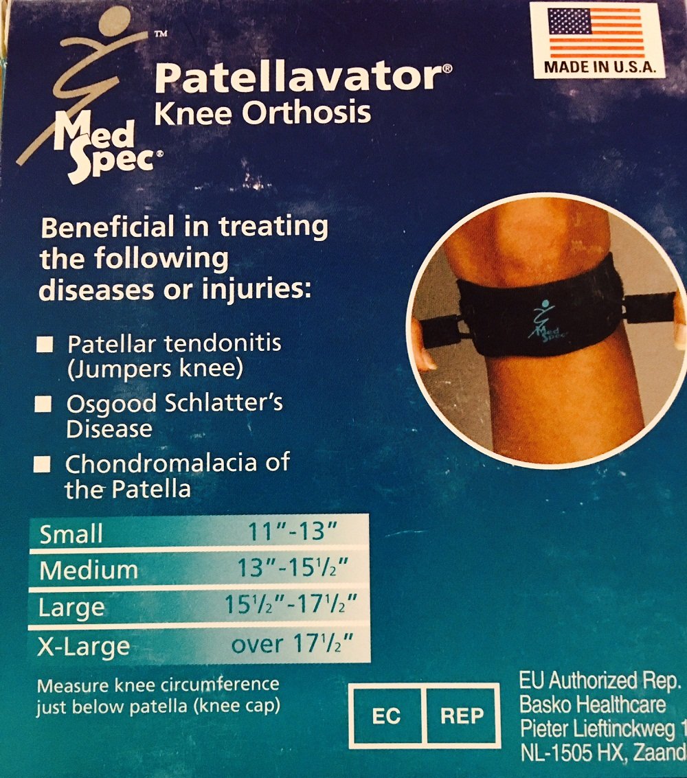 Med Spec Patellavator Knee Brace - Small Size for Knee Pain Relief & Patella Stabilization - Ideal for Running, Sports & Post-Surgery Recovery