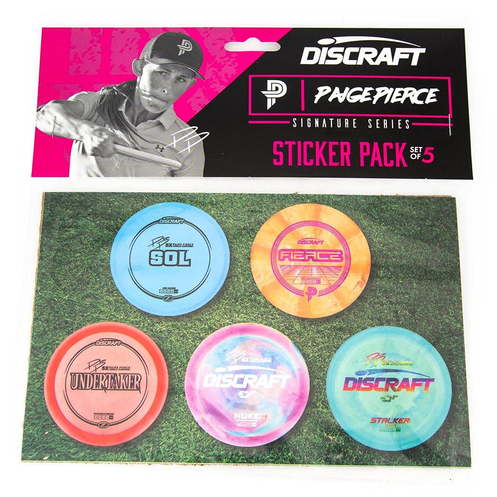 Discraft Paige Pierce Signature Series Disc Golf Stickers - Premium Vinyl Sticker Pack for Disc Golf Enthusiasts - Perfect for Water Bottles, Laptops, and Golf Gear Decoration