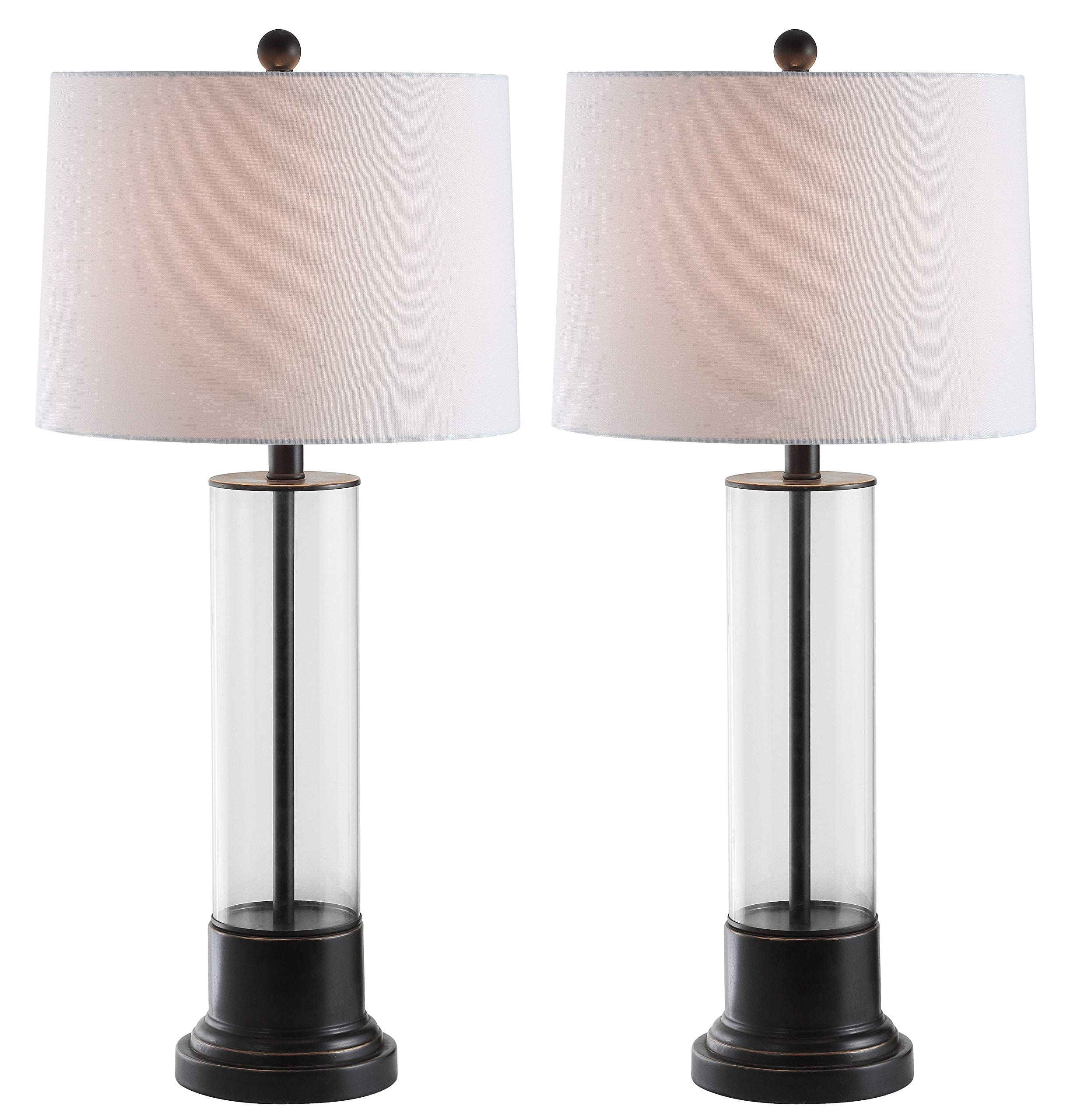 SAFAVIEH Jayse Modern Black & Clear 31-Inch LED Table Lamp Set of 2 for Bedroom, Living Room, Home Office & Nightstand - Perfect for Reading, Working & Ambient Lighting (Bulbs Included)