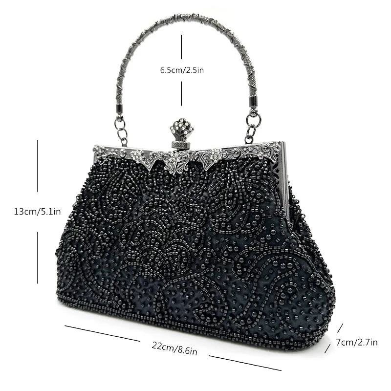 Elegant Evening Bag for Women - Clutch Purse with Rhinestone Decor - Perfect for Parties, Weddings & Special Occasions