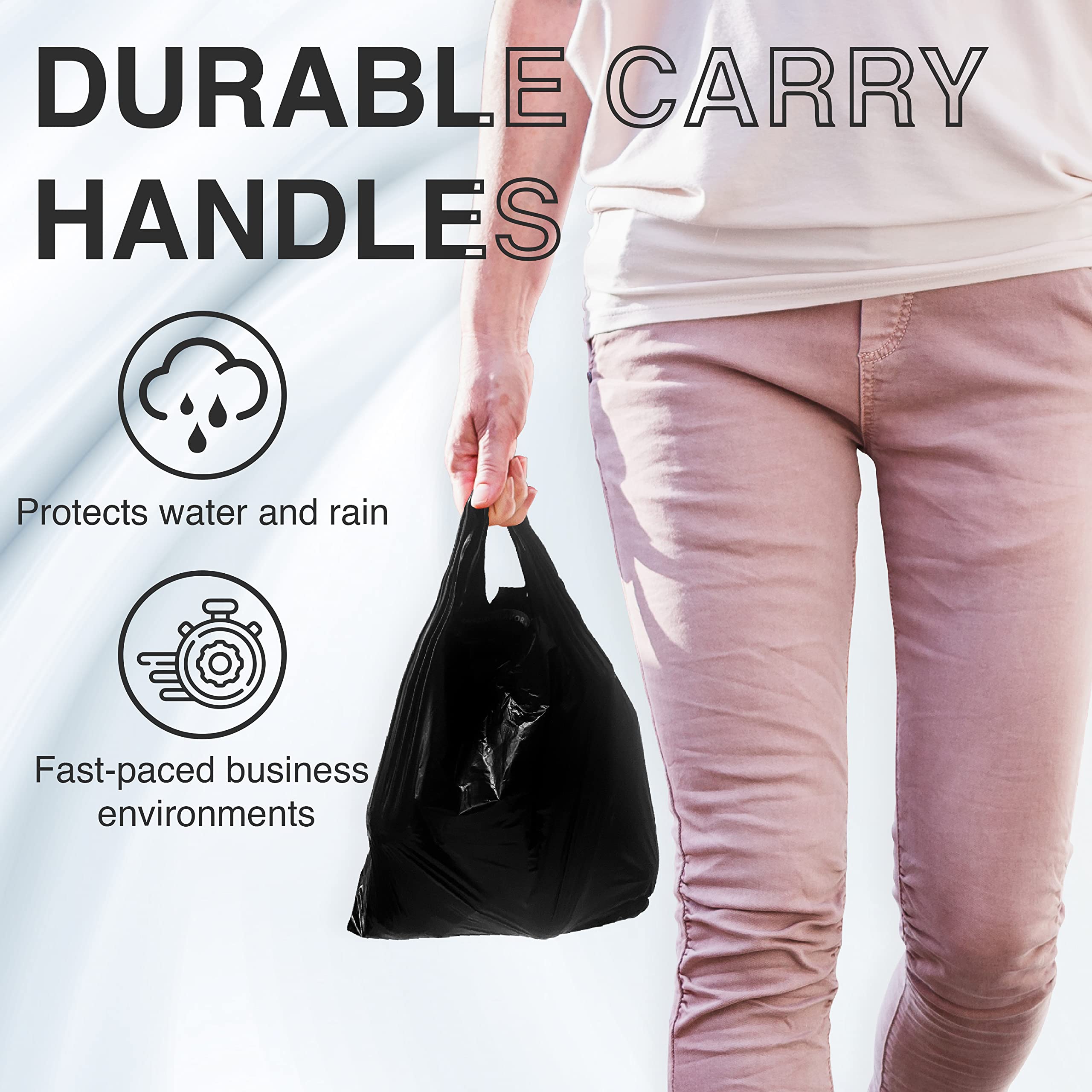 ACYPAPER Bulk Black T-Shirt Plastic Bags (1000 Count) - 11
