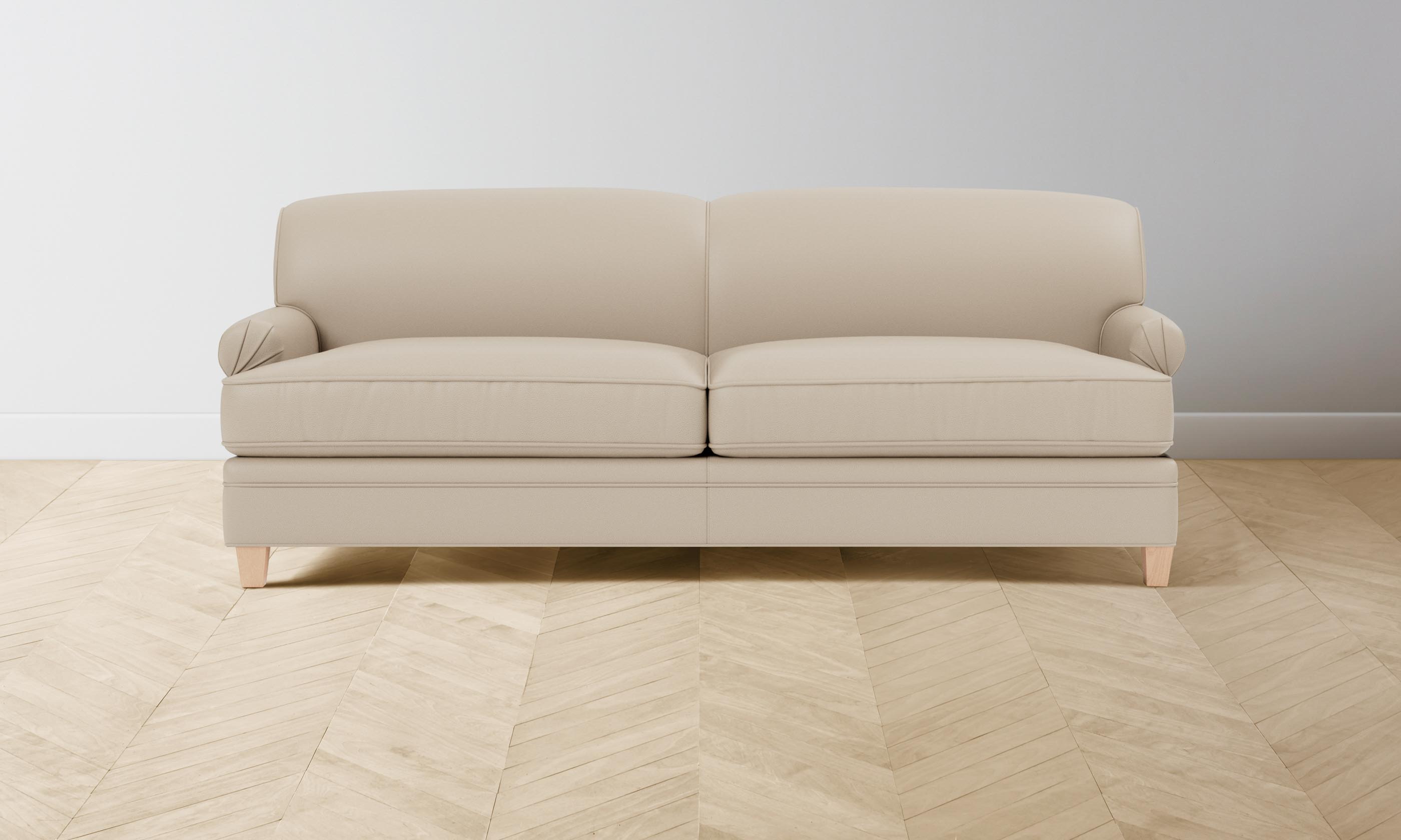 Carmine Pebbled Leather Sofa - Modern Stone-Colored Leather Couch for Living Room, Lounge & Office - Durable & Stylish Home Furniture