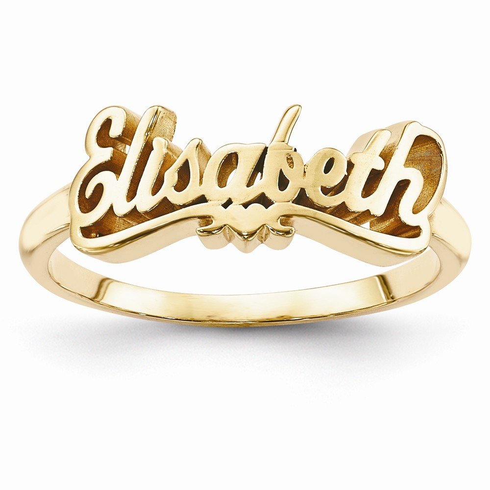 925 Sterling Silver Yellow Gold-Plated Personalized Name Ring Band - Custom Engraved Jewelry for Women & Men - Perfect for Anniversary, Wedding, Gift Giving