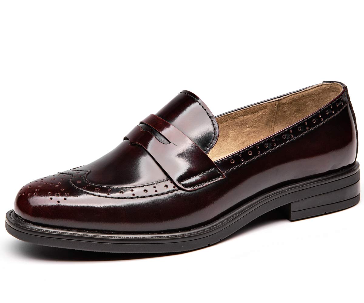 Beau Today Women's Genuine Leather Penny Loafers - Slip-On Driving Moccasins Comfortable Flat Shoes for Work, Casual & Travel