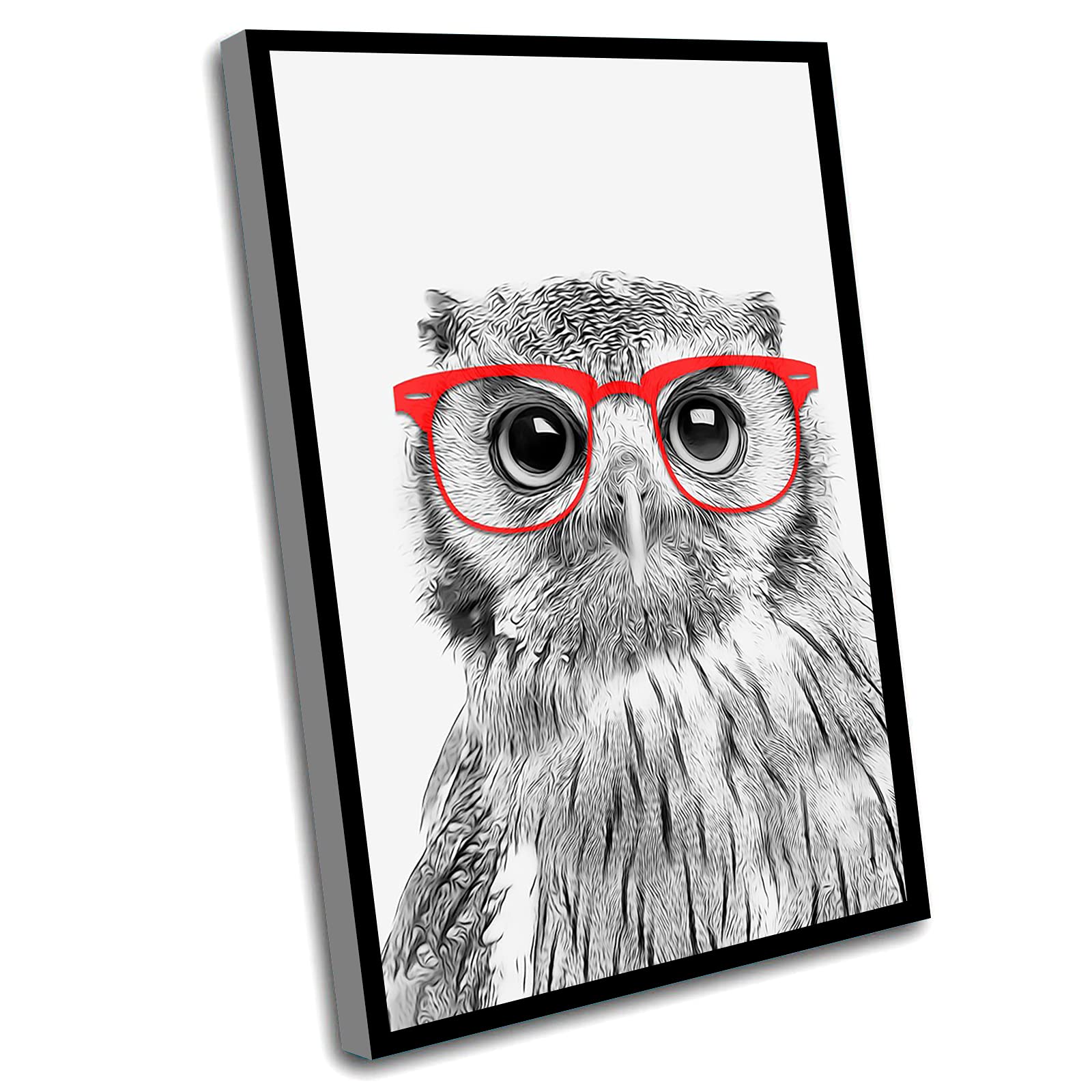 Owl Nursery Wall Art for Boys - 16x24 Inch Framed Animal Print Decor - Perfect for Baby Room, Kids Bedroom & Playroom Decor