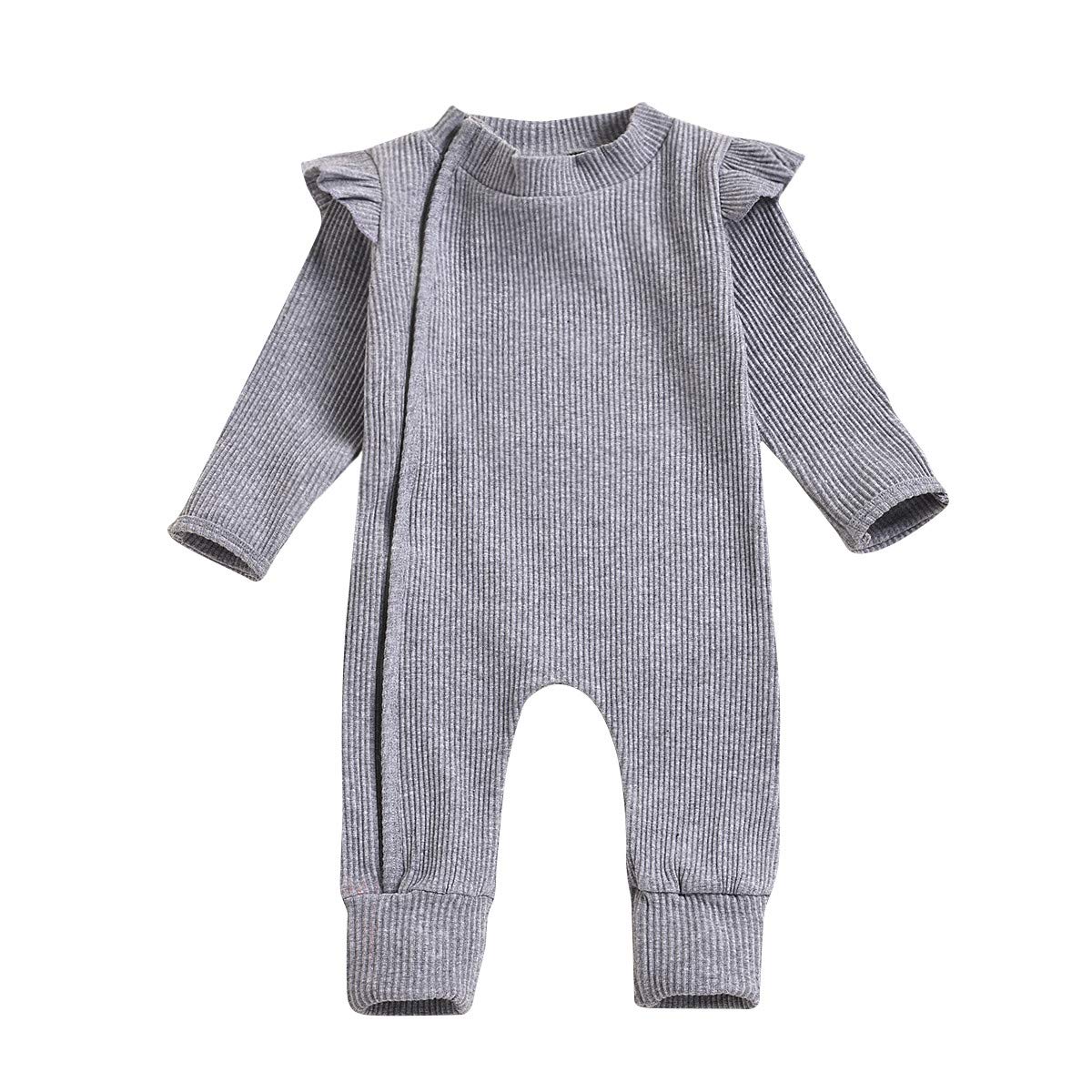 SRTUMEY Newborn Baby Boys & Girls Zipper Long Sleeve Knitted Romper Jumpsuit Outfits - Winter Clothes (Size 10-12) - Perfect for Holiday Photos, Family Gatherings & Cozy Winter Outings