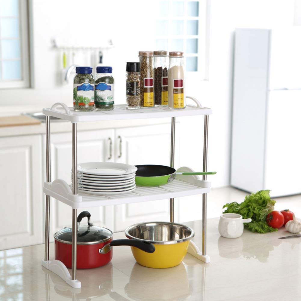 Yosoo Foldable Storage Shelf - Expandable Organizer Rack for Kitchen, Bathroom, Cabinet & Home Storage | Space-Saving Solution for Small Spaces & Closet Organization