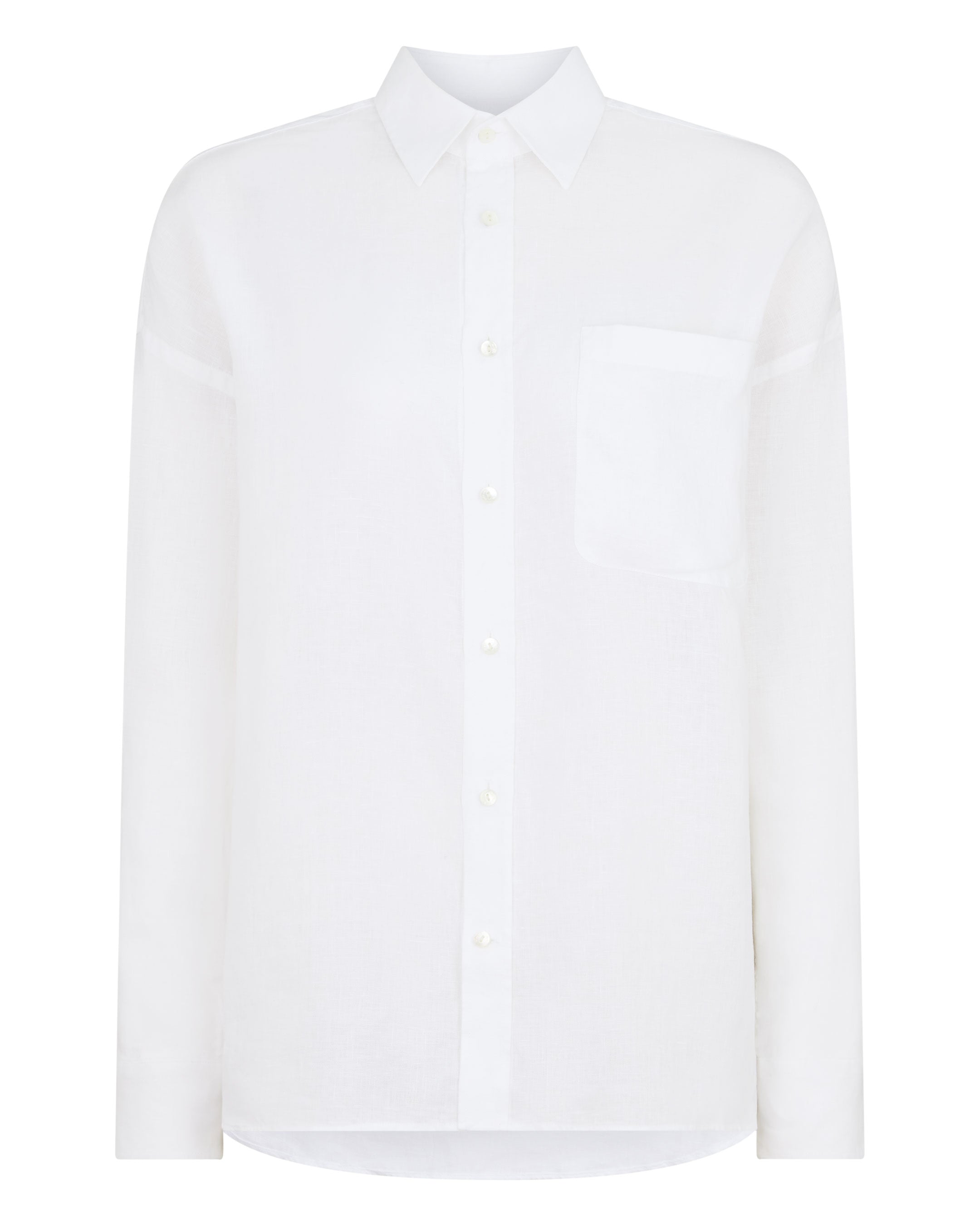 Valencia Linen Shirt for Women - Breathable White Blouse for Summer | Casual Office Wear & Vacation Outfit