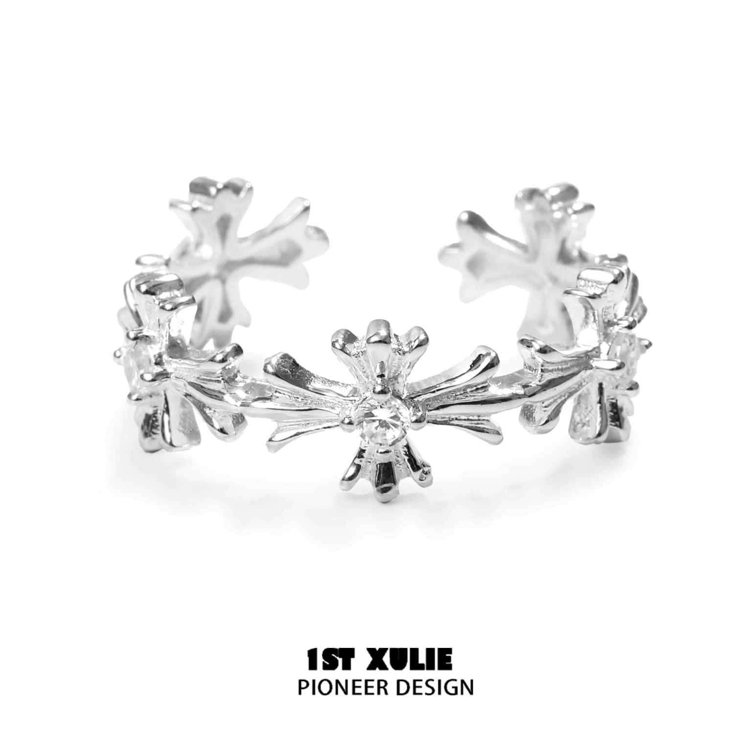 Rose Believer S925 Sterling Silver Zircon Open Ring for Women - Elegant Adjustable Finger Ring for Valentine's Day, Anniversary, Wedding, Party & Everyday Wear
