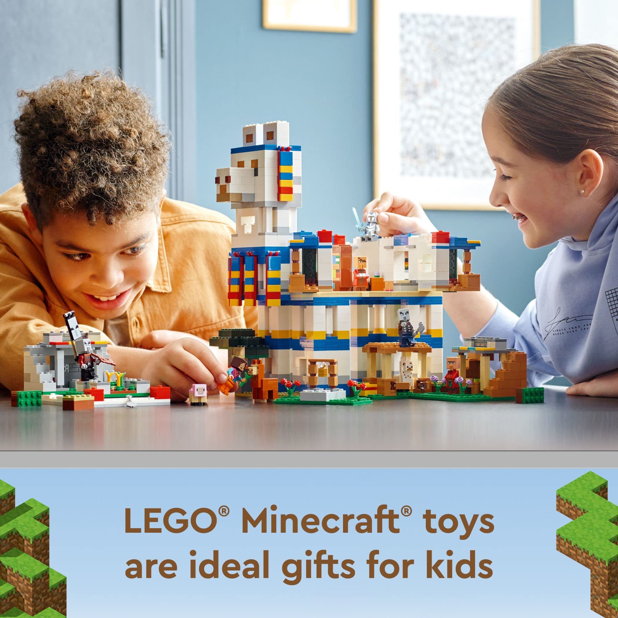 LEGO Minecraft The Llama Village Farm House Building Set 21188 - Creative Construction Toy for Kids Ages 9+ with 6 Customizable Buildings & Minifigures | Perfect Gift for Boys & Girls | Build Your Own Minecraft Village Adventure for Play & Display