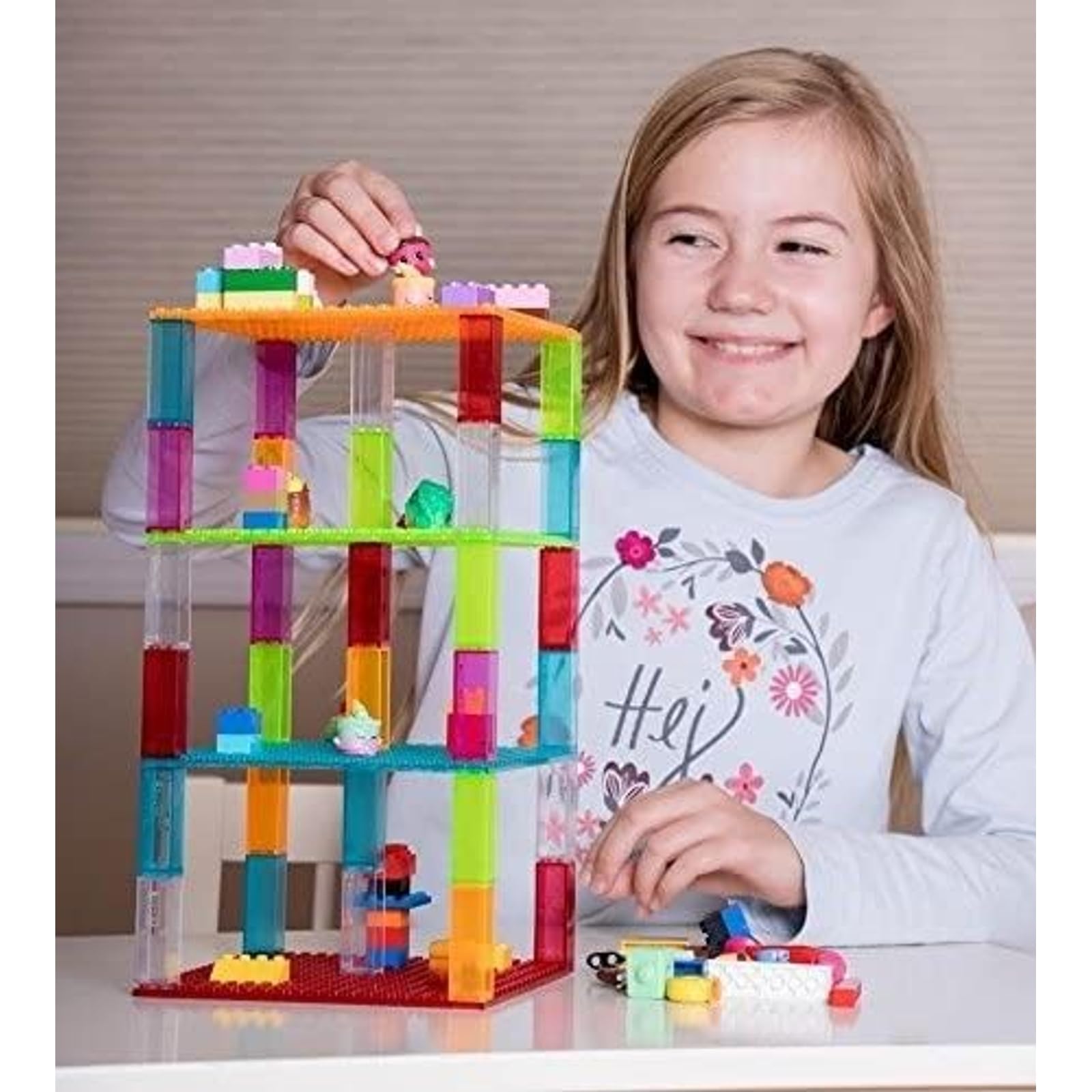 Strictly Briks Lego-Compatible Stackable Baseplates - 6x6 Inch Building Bricks for Towers, Shelves & DIY Projects (4 Base Plates + 30 Stackers in Red, Green, Blue & Yellow) | Perfect for Kids' Creative Play, Classroom STEM Activities & Home Organization