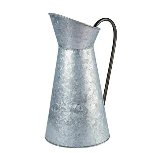 Galvanized Silver Metal Vase Pitcher 12