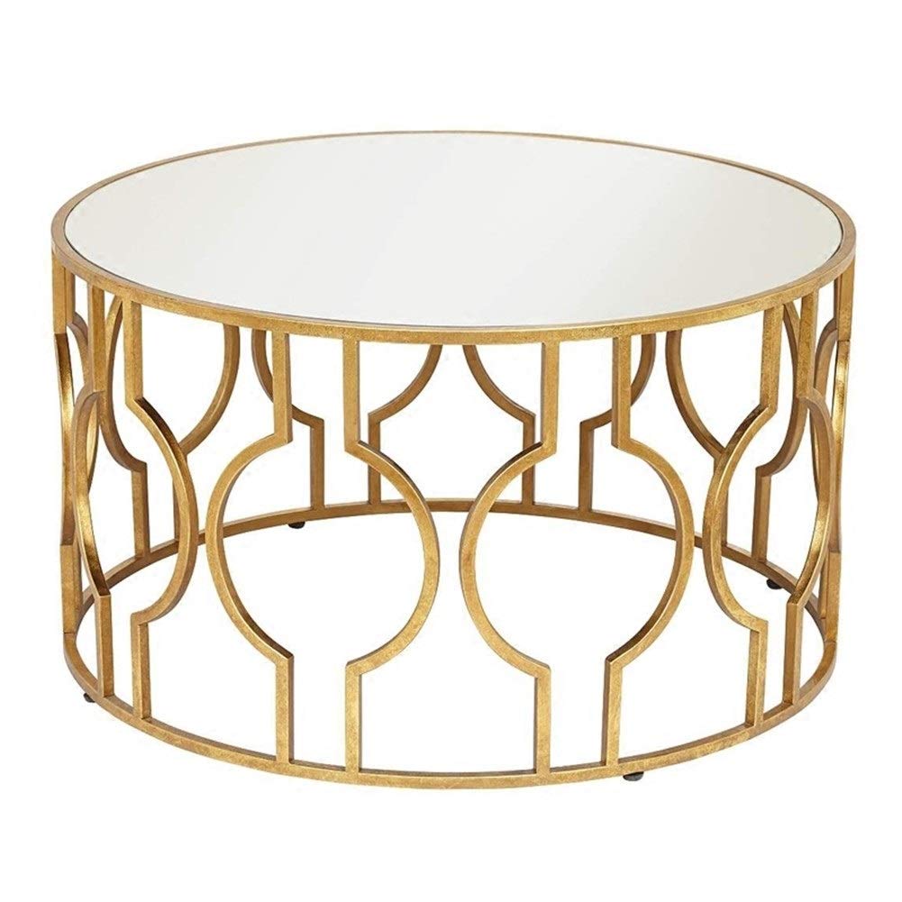 Nordic Wrought Iron & Tempered Glass End Table - Modern Round Coffee Table for Living Room, Bedroom, Office - 56x56x50cm (Color Options) - Perfect for Small Spaces, Reading Nooks & Coffee Break Areas