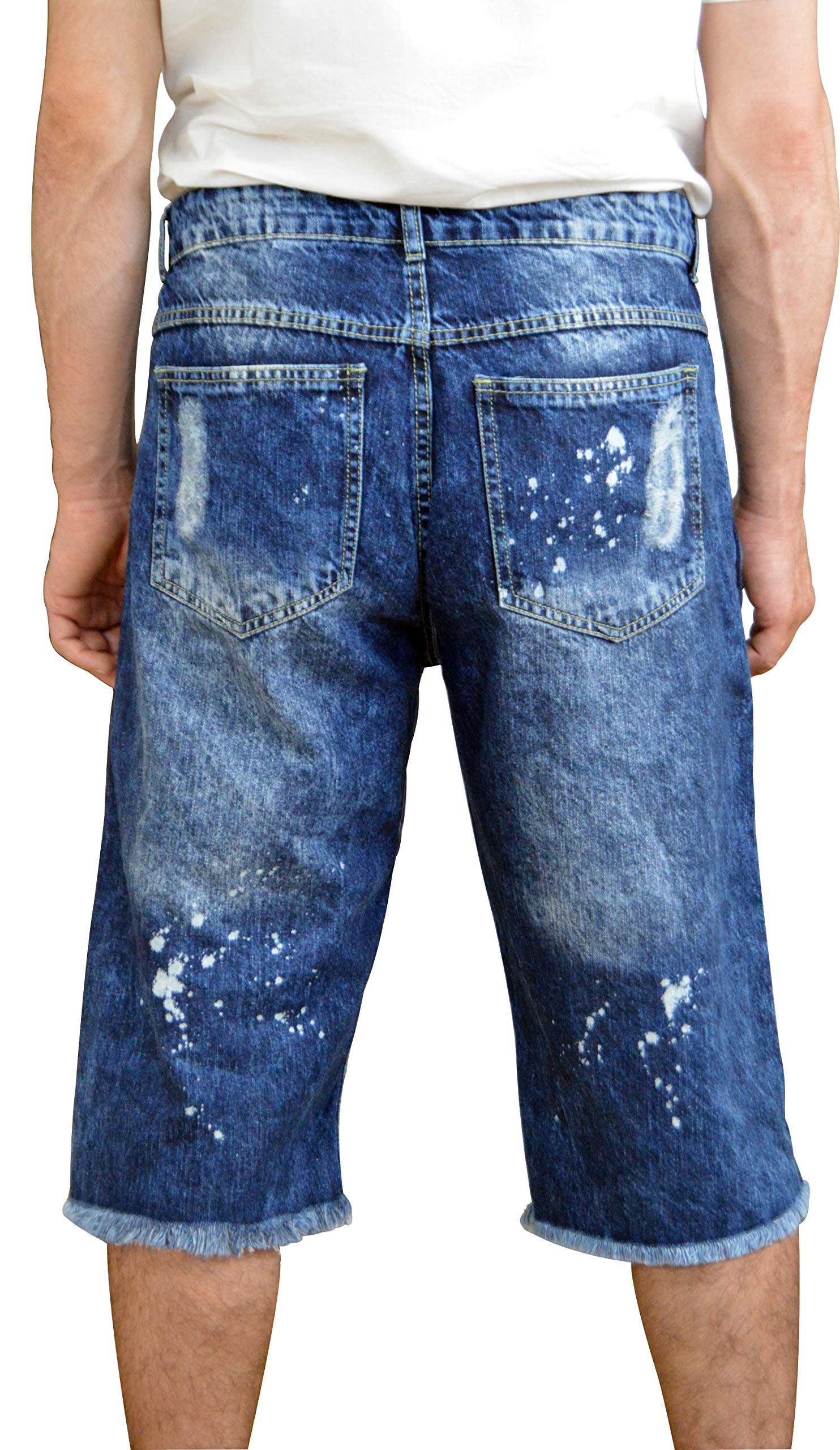**Men's Distressed Ripped Denim Shorts - Classic Straight Fit Jean Shorts for Summer | Casual Wear, Beach Outings & Street Style**