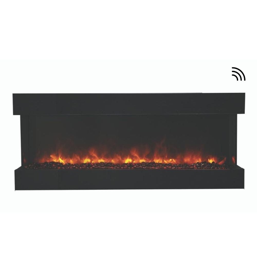 Amantii TRU VIEW 60 Inch Smart Electric Fireplace - Indoor/Outdoor 3-Sided Fireplace with Realistic Flames (60 TRU VIEW XL) - Perfect for Living Rooms, Patios & Commercial Spaces