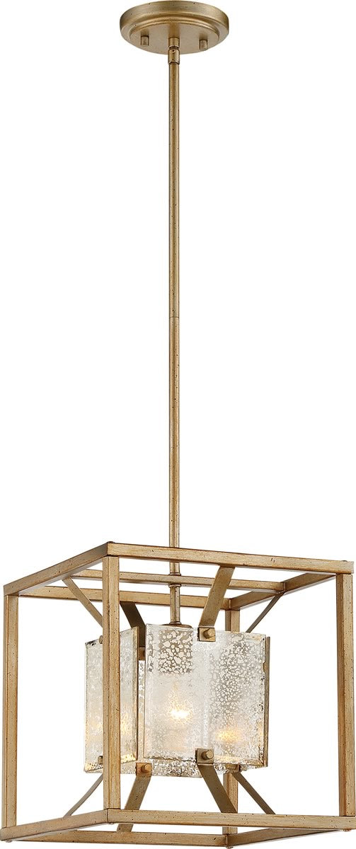 12W Stanza 1 Light Pendant Light Fixture in Antique Gold Finish - Perfect for Kitchen Island, Dining Room, or Entryway Lighting