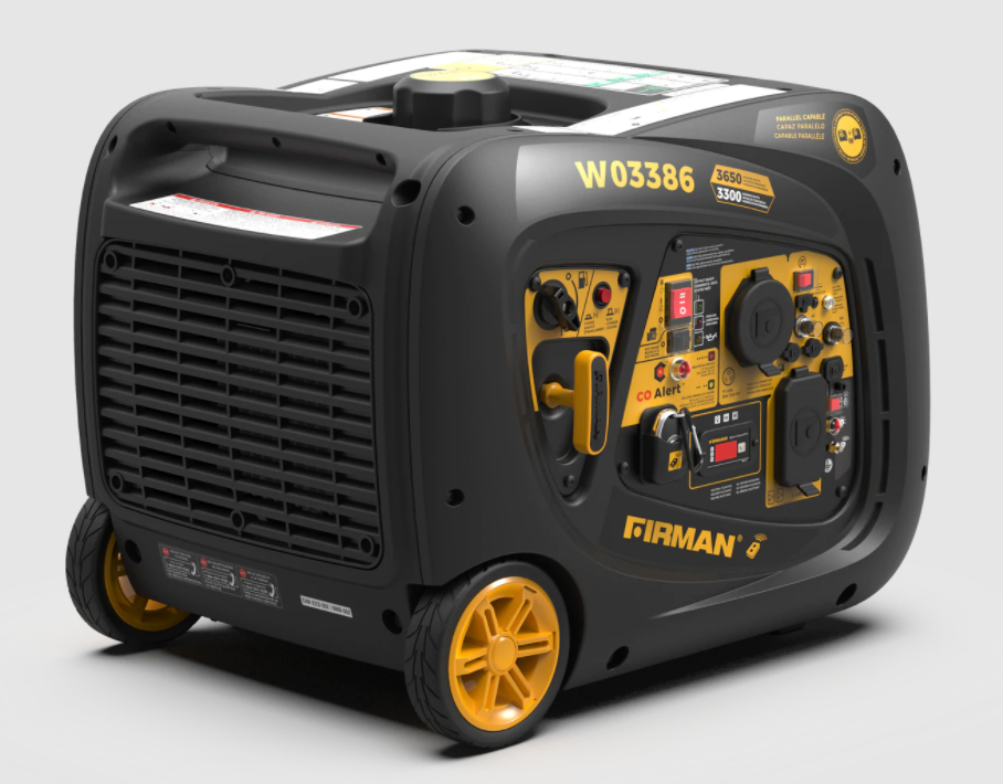 Firman W03386 3300W 3650W Dual Fuel Inverter Generator with Electric Start & CO Alert - Portable Power for Camping, RV, Home Backup & Outdoor Events