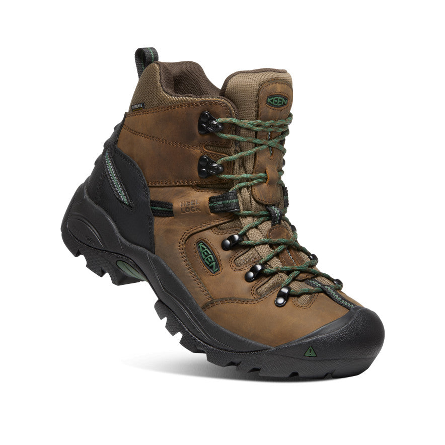 Men's Pittsburgh Energy 6 Waterproof Soft Toe Work Boots - Cascade Brown/Greener Pastures - Durable Safety Shoes for Construction, Hiking & Outdoor Work