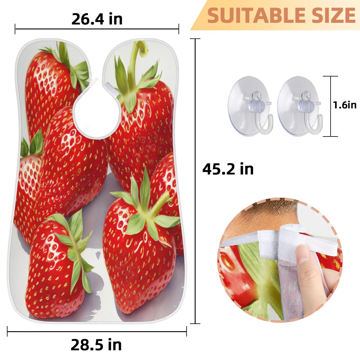 **Strawberry Print Beard Shaving Bib for Men - Waterproof Hair Dye Apron & Makeup Cape for Barbers, Stylists & DIY Haircuts - Sink Hair Catcher & Grooming Accessory (Great for Home Salon & Barber Shops)**